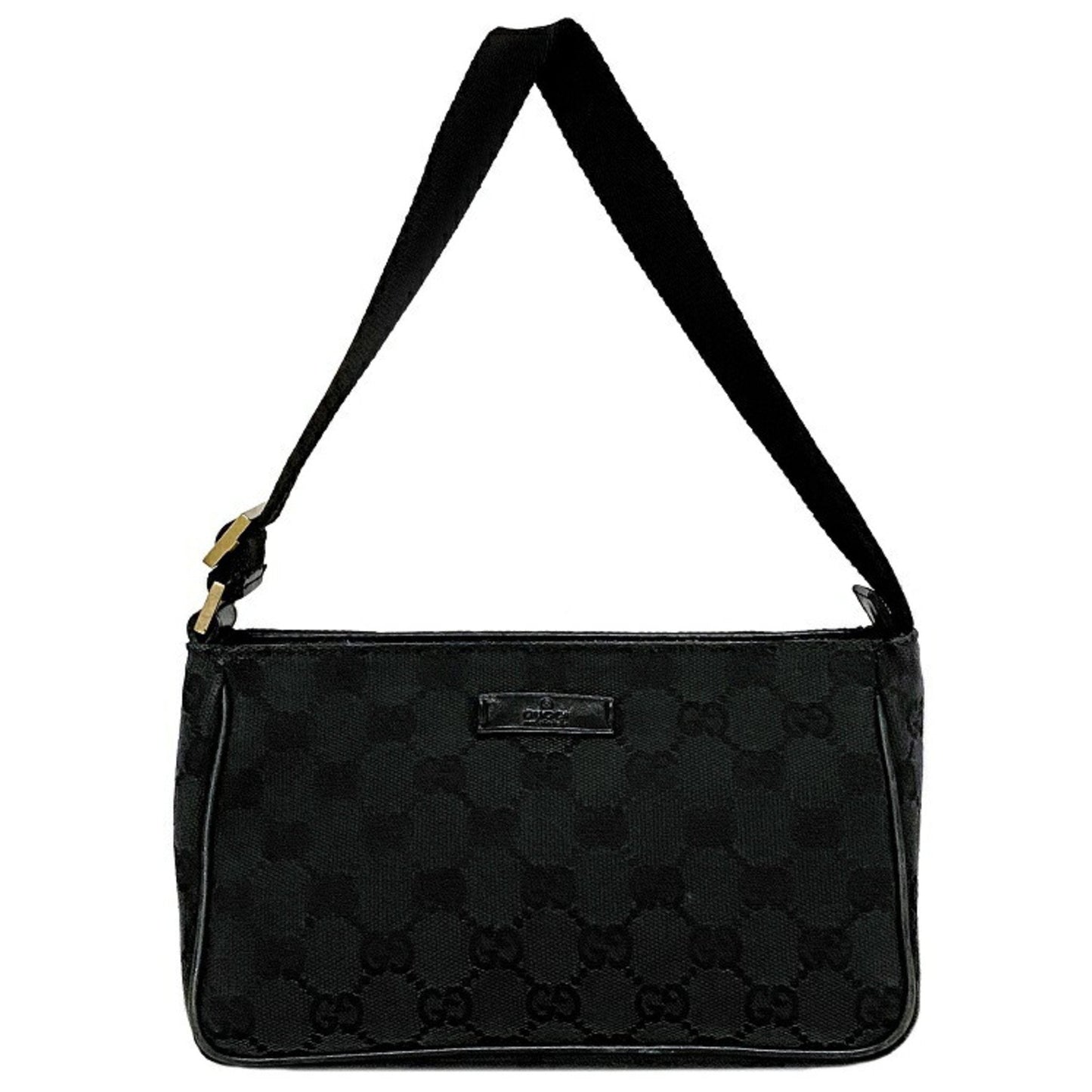 Gucci Black Leather Canvas Handbag Style 5