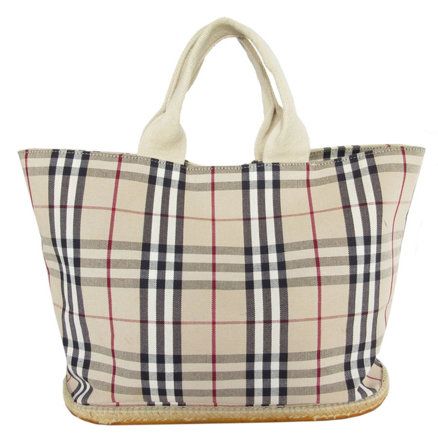 Burberry Beige Multi-Color Canvas Rubber Handbag Tote Bag ( )