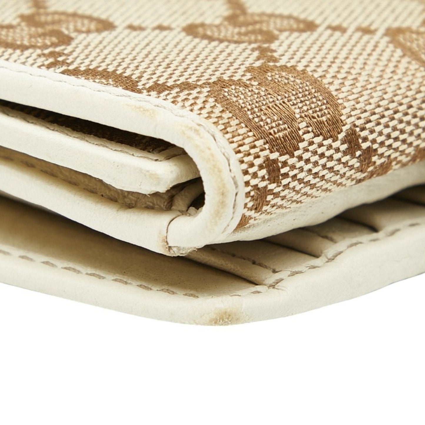 Gucci Beige Ivory Canvas Leather Wallet (Bi-Fold) ( )