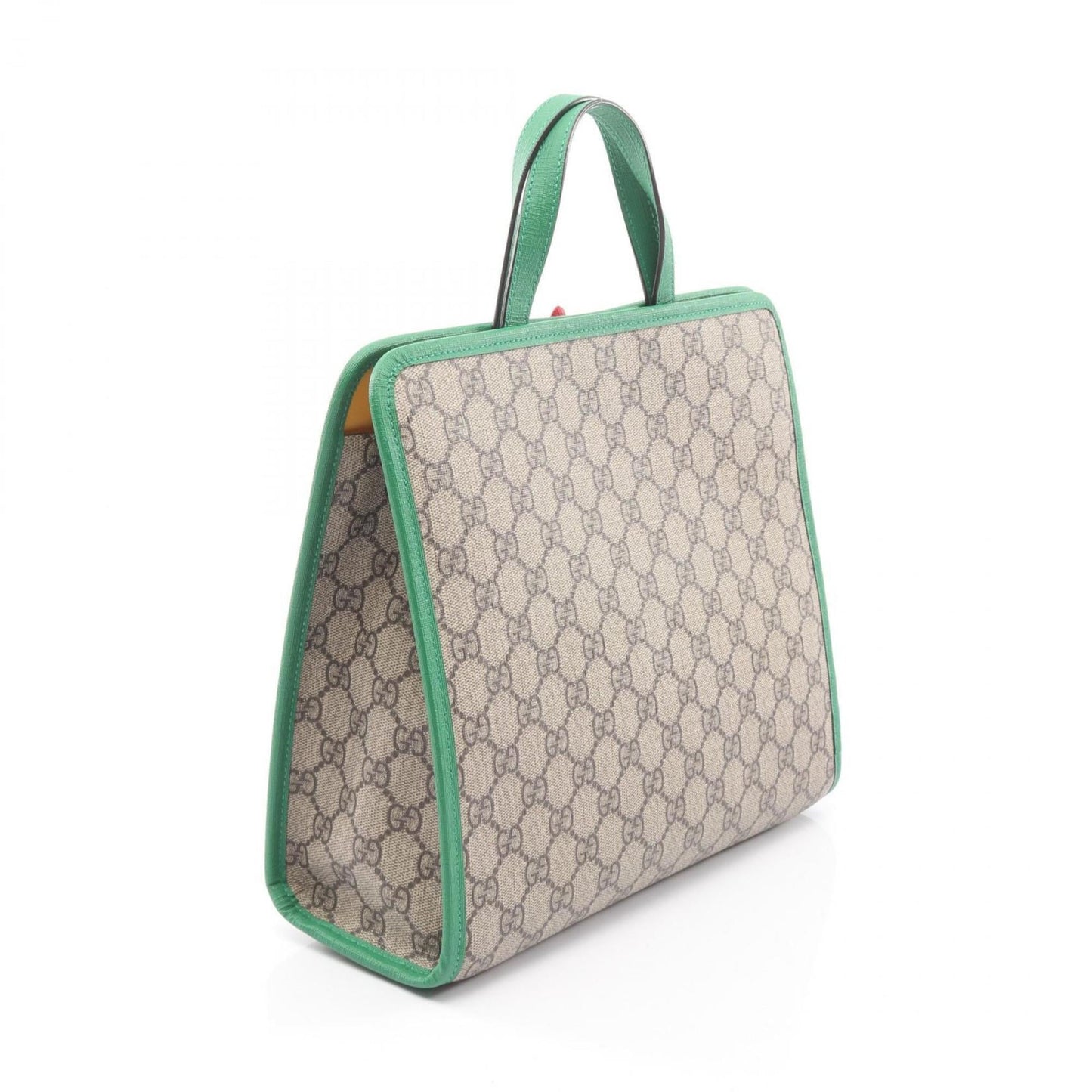 Gucci Beige Green Multi-Color Gg Supreme Leather Handbag ( )