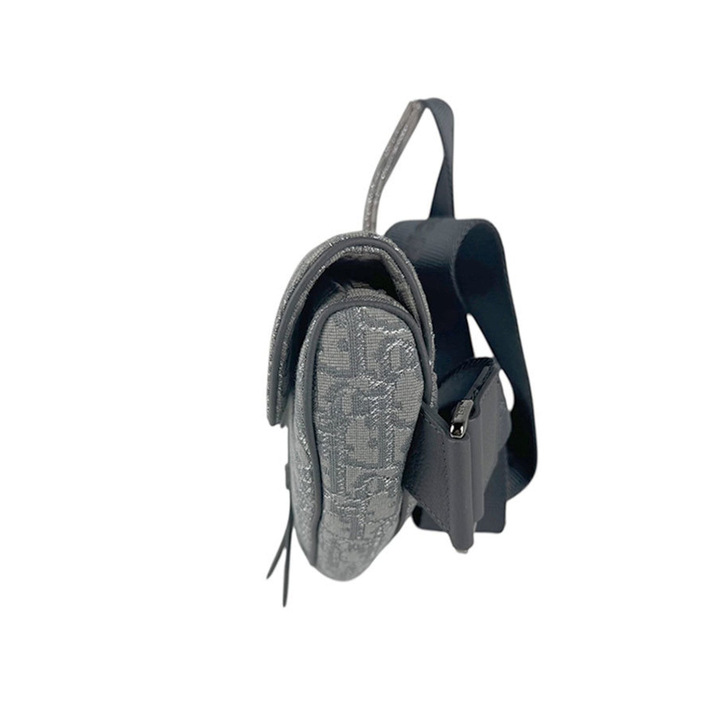 Christian Dior Gray Canvas Saddle Bag Shoulder Bag ()