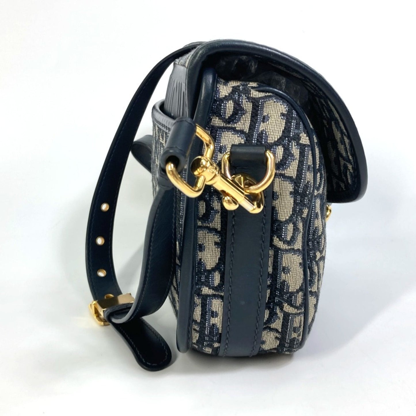 Christian Dior Navy Canvas Leather Pochette Shoulder Bag ()