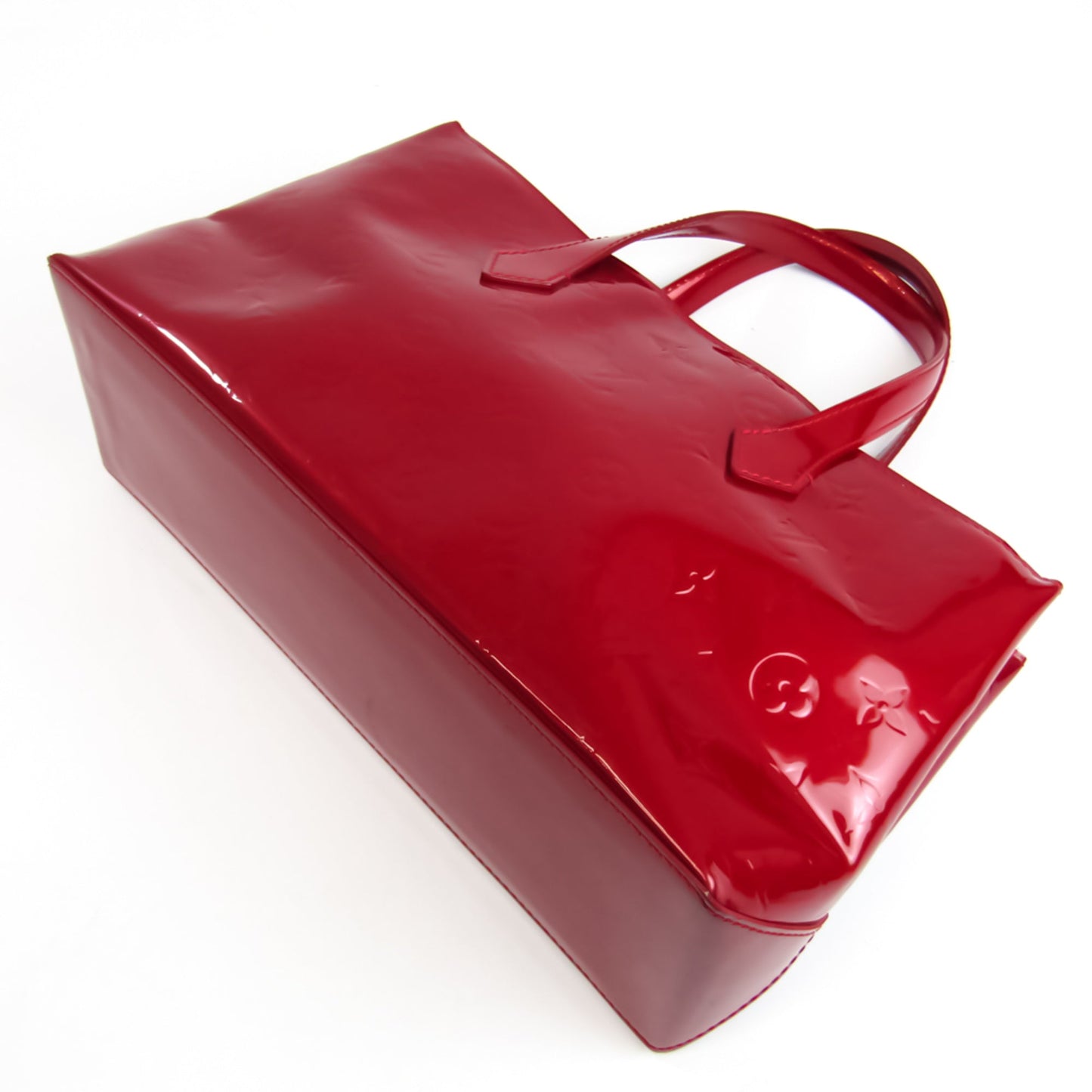 Louis Vuitton Monogram Vernis Wilshire PM M93642 Women's Handbag Pomme D'amour