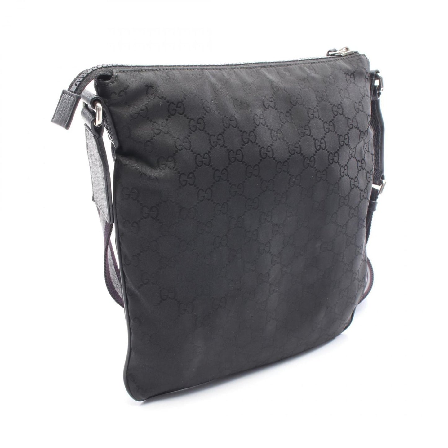 Gucci Black Nylon Leather Shoulder Bag ( )