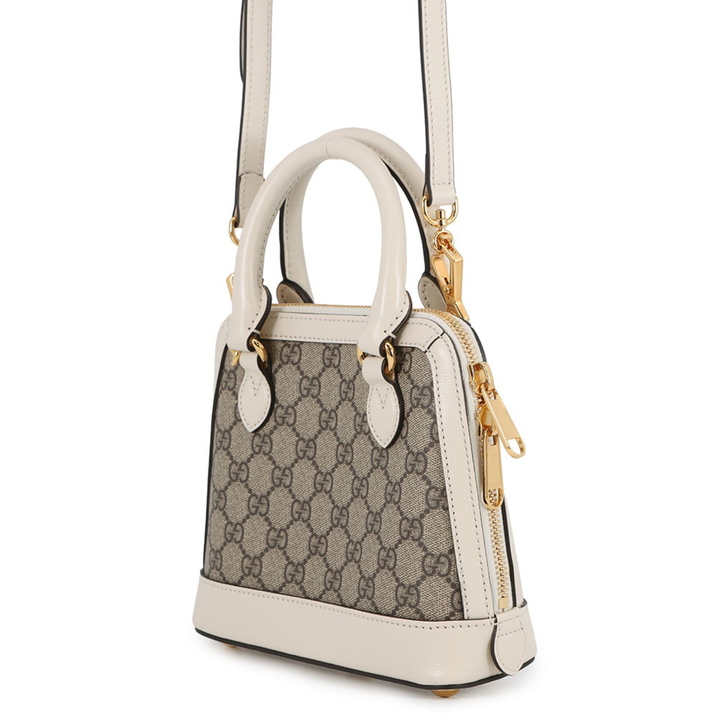 Gucci Horsebit Beige Ivory Gg Supreme Leather Handbag Shoulder Bag ( )