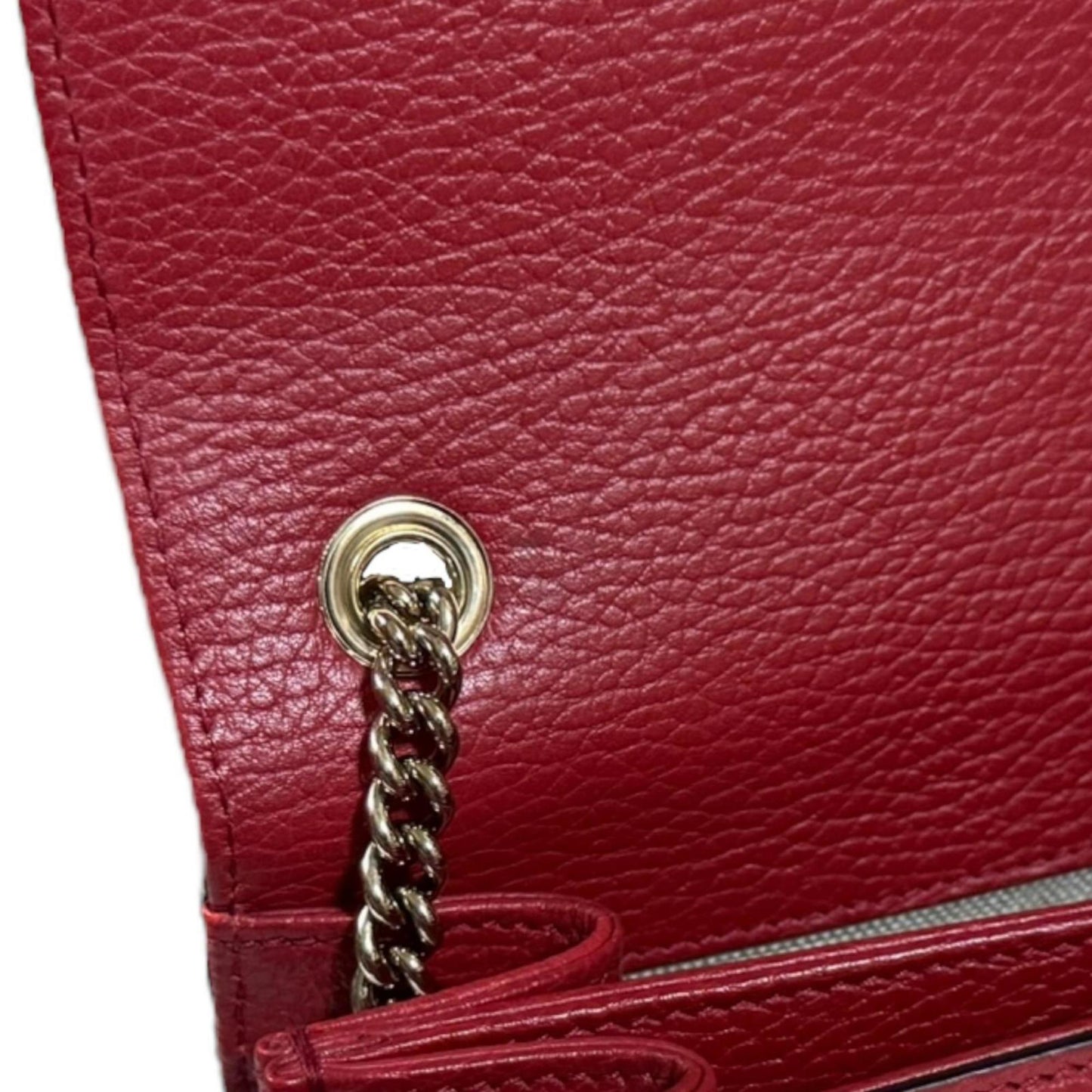 Gucci Red Color Leather Shoulder Bag ( )