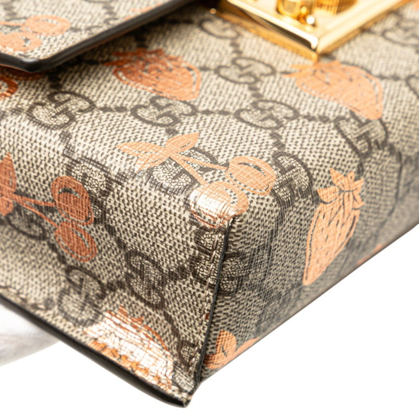 Gucci Padlock Beige Pvc Leather Handbag Shoulder Bag ( )
