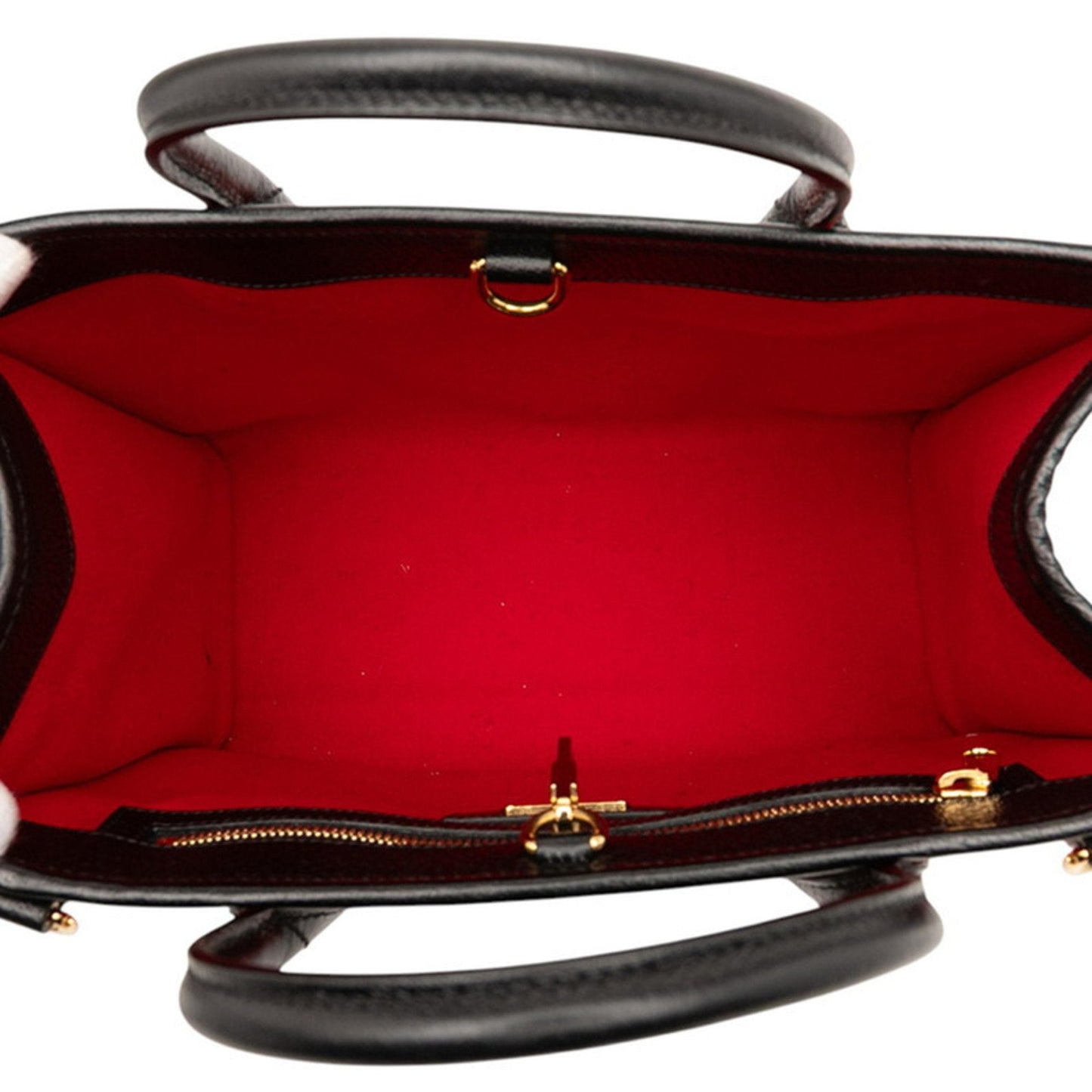 Gucci Black Red Color Canvas Leather Shoulder Bag Tote Bag ( )