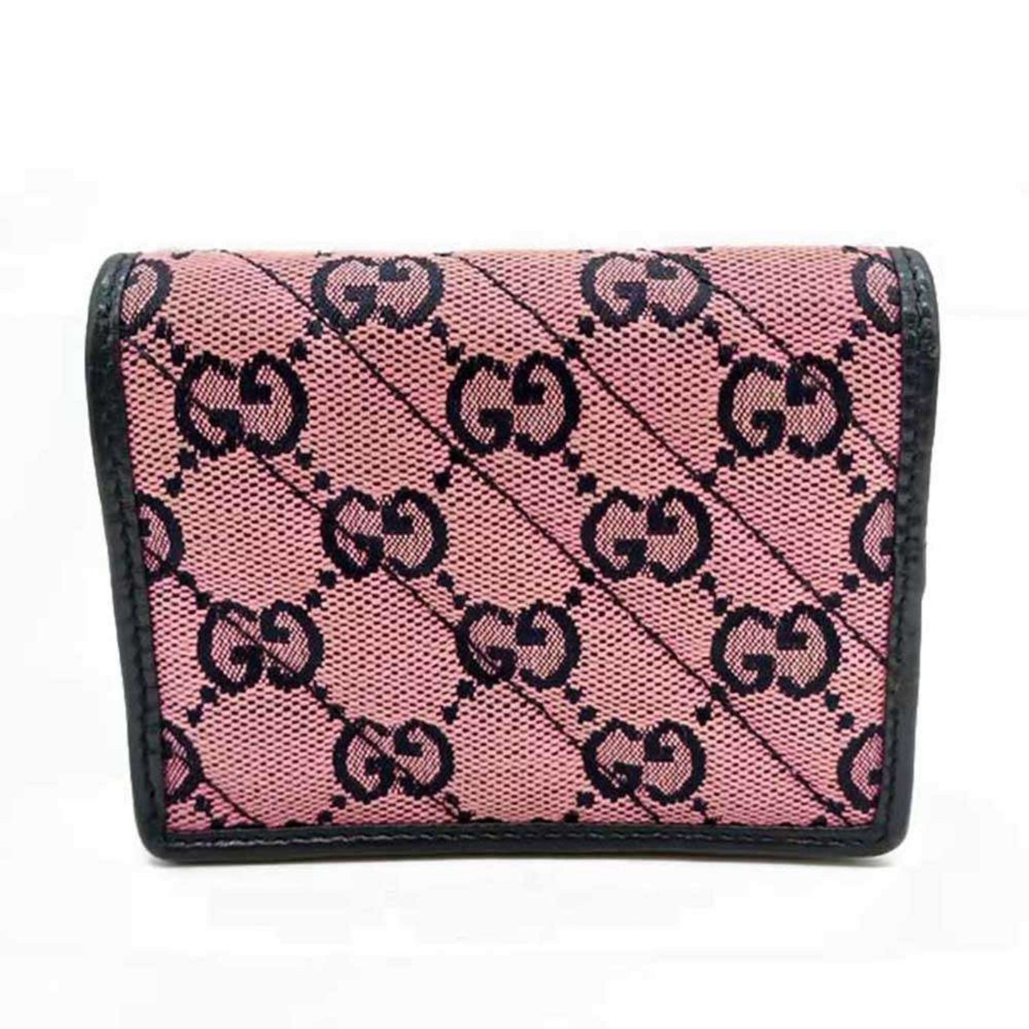 Gucci Pink Gg Canvas Leather Wallet (Bi-Fold) ( )