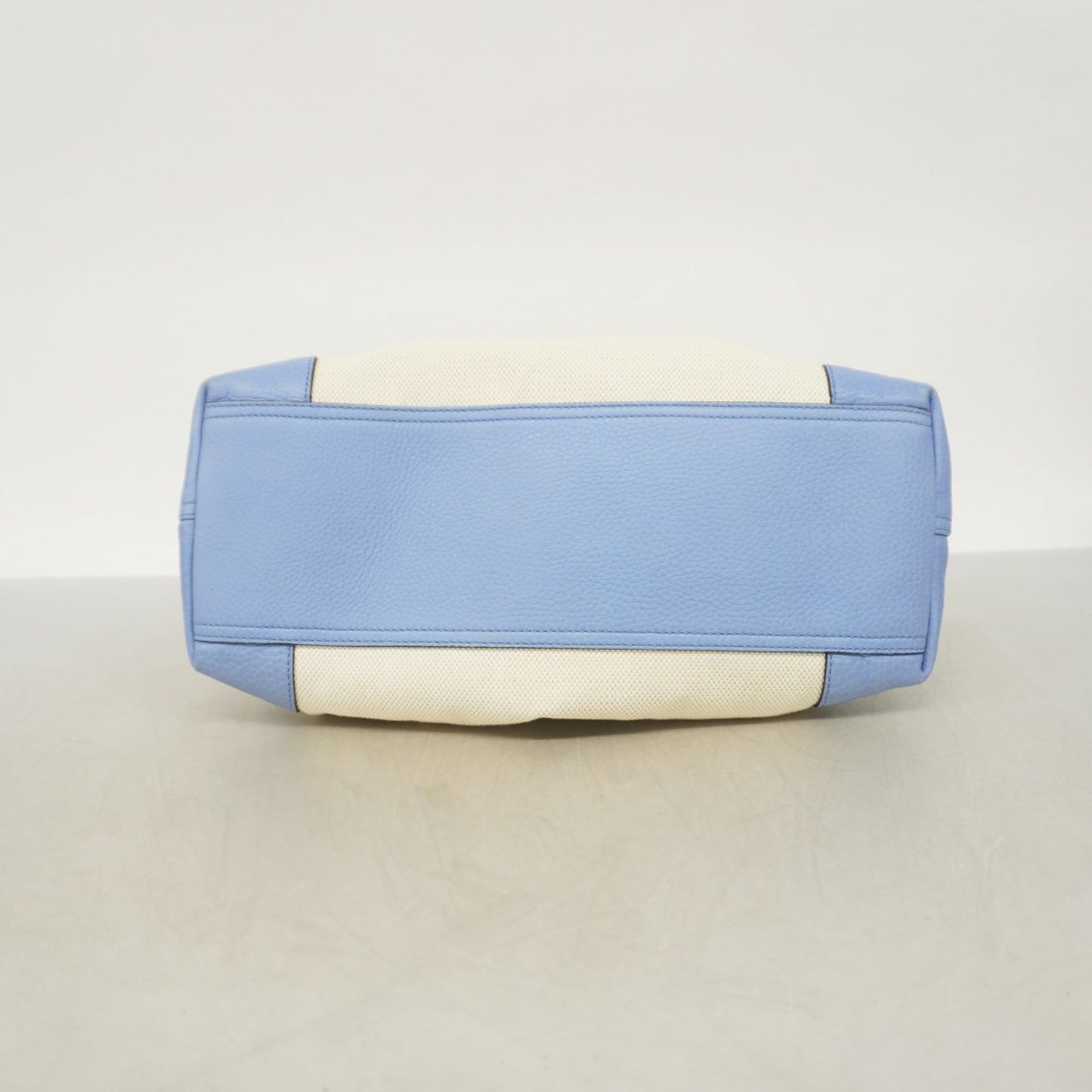 Gucci Beige Sky Blue Canvas Tote Bag ( )