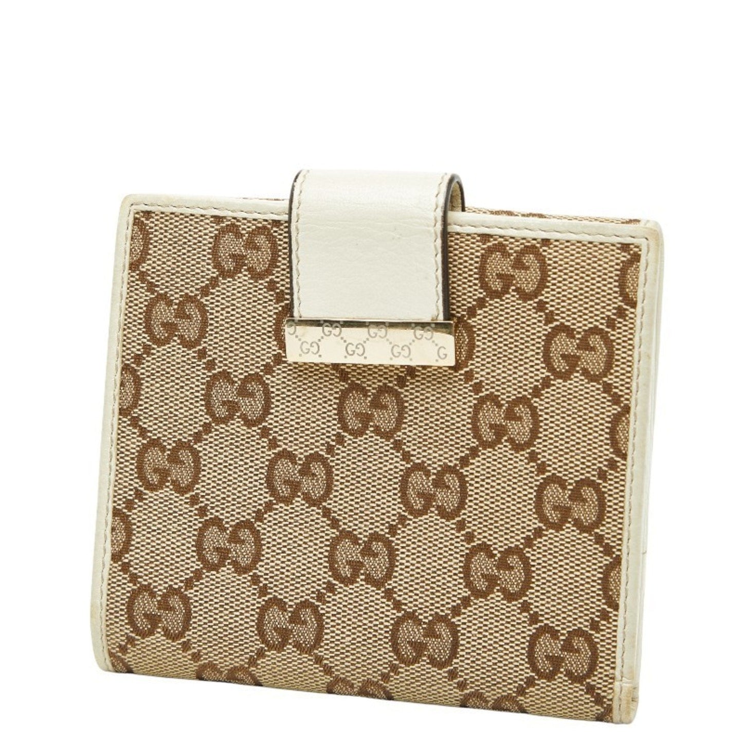 Gucci Beige Ivory Canvas Leather Wallet (Bi-Fold) ( )