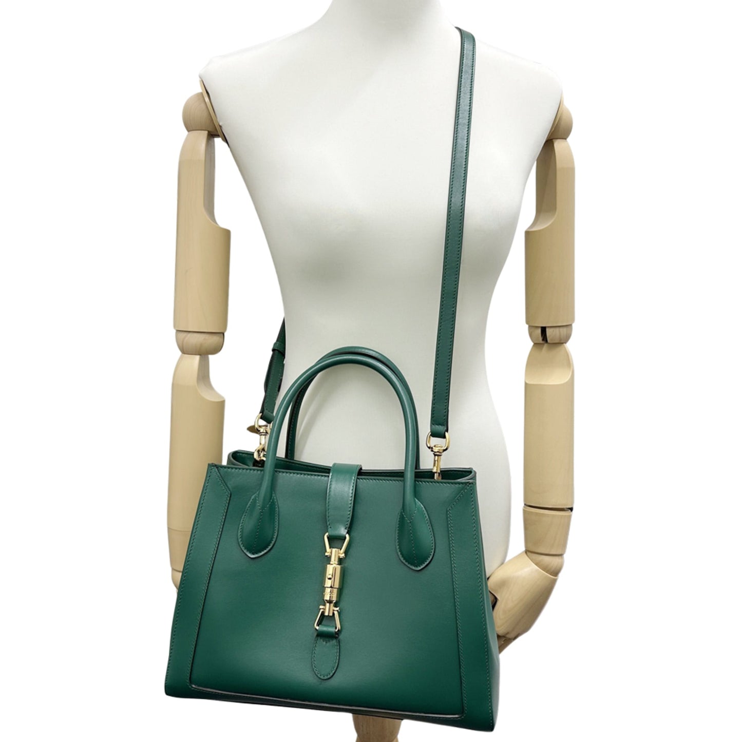 Gucci Green Leather Handbag Shoulder Bag ( )