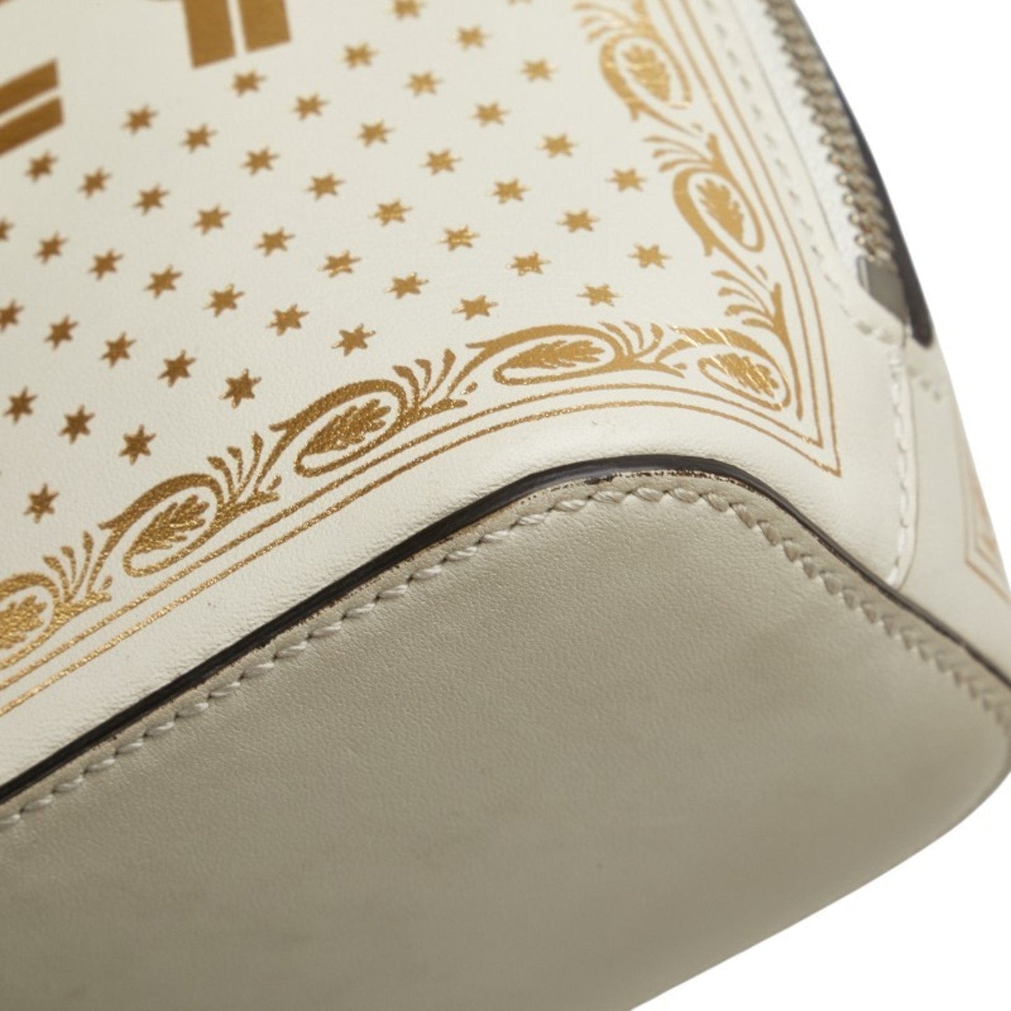 Gucci Gold White Leather Shoulder Bag ( )