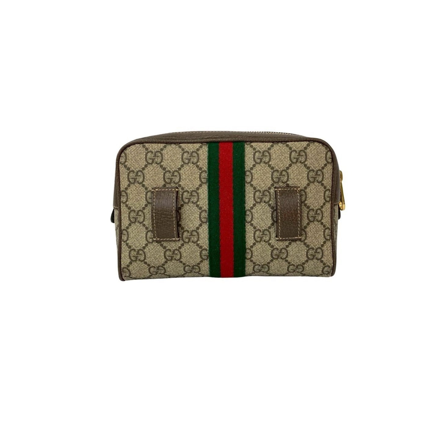 Gucci Brown Green Red Color Leather Pvc Shoulder Bag Sling Bag ( )