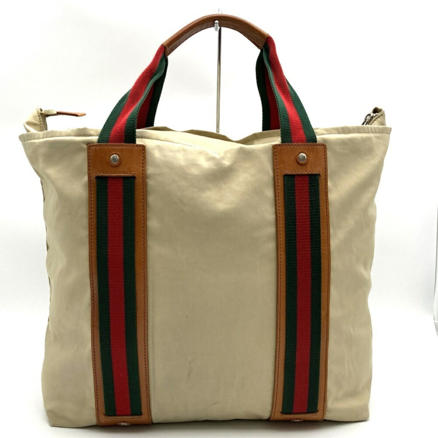 Gucci Sherry Line Beige Polyester Leather Tote Bag ( )