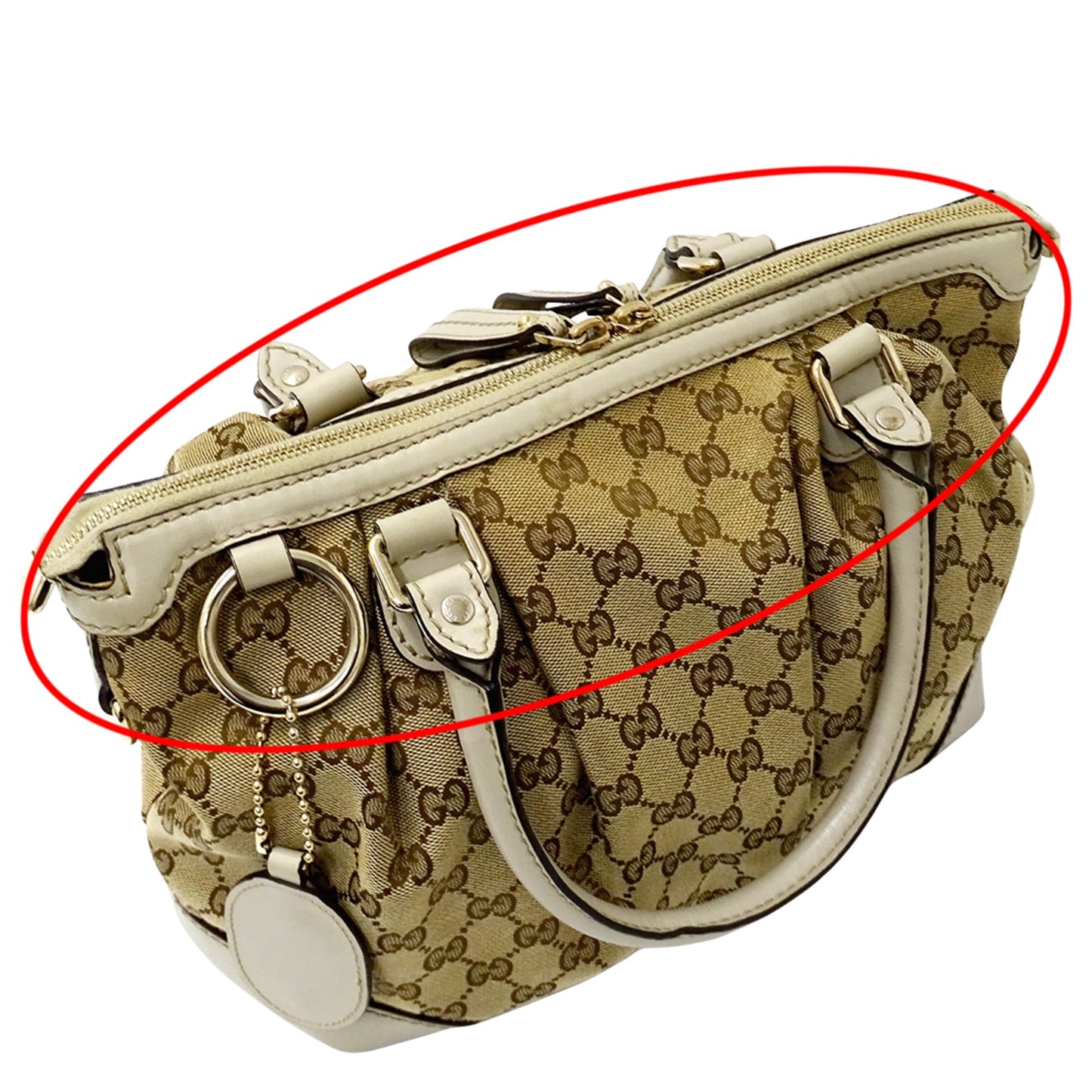 Gucci Gg Canvas Beige Brown Gg Canvas Handbag Shoulder Bag ( )