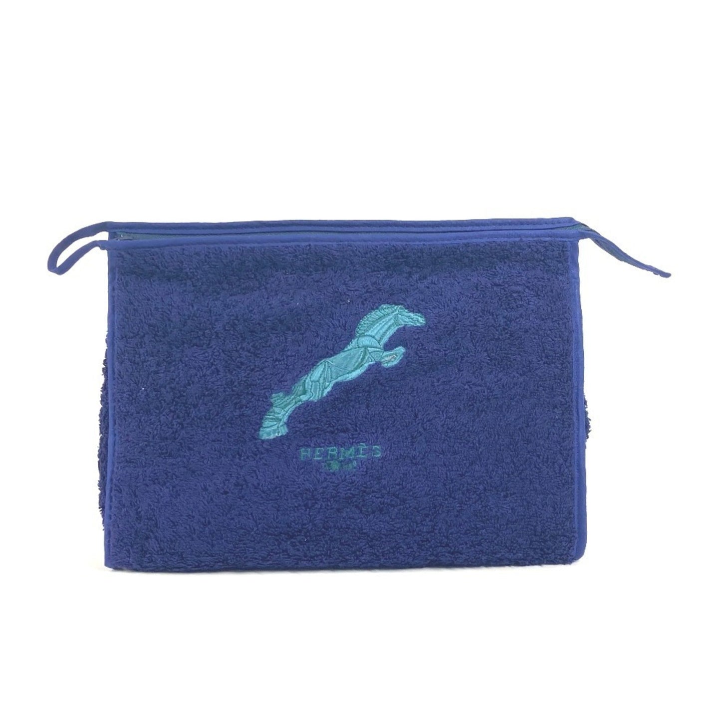 Hermes Navy Pile Fabric Clutch Bag Pouch ( )