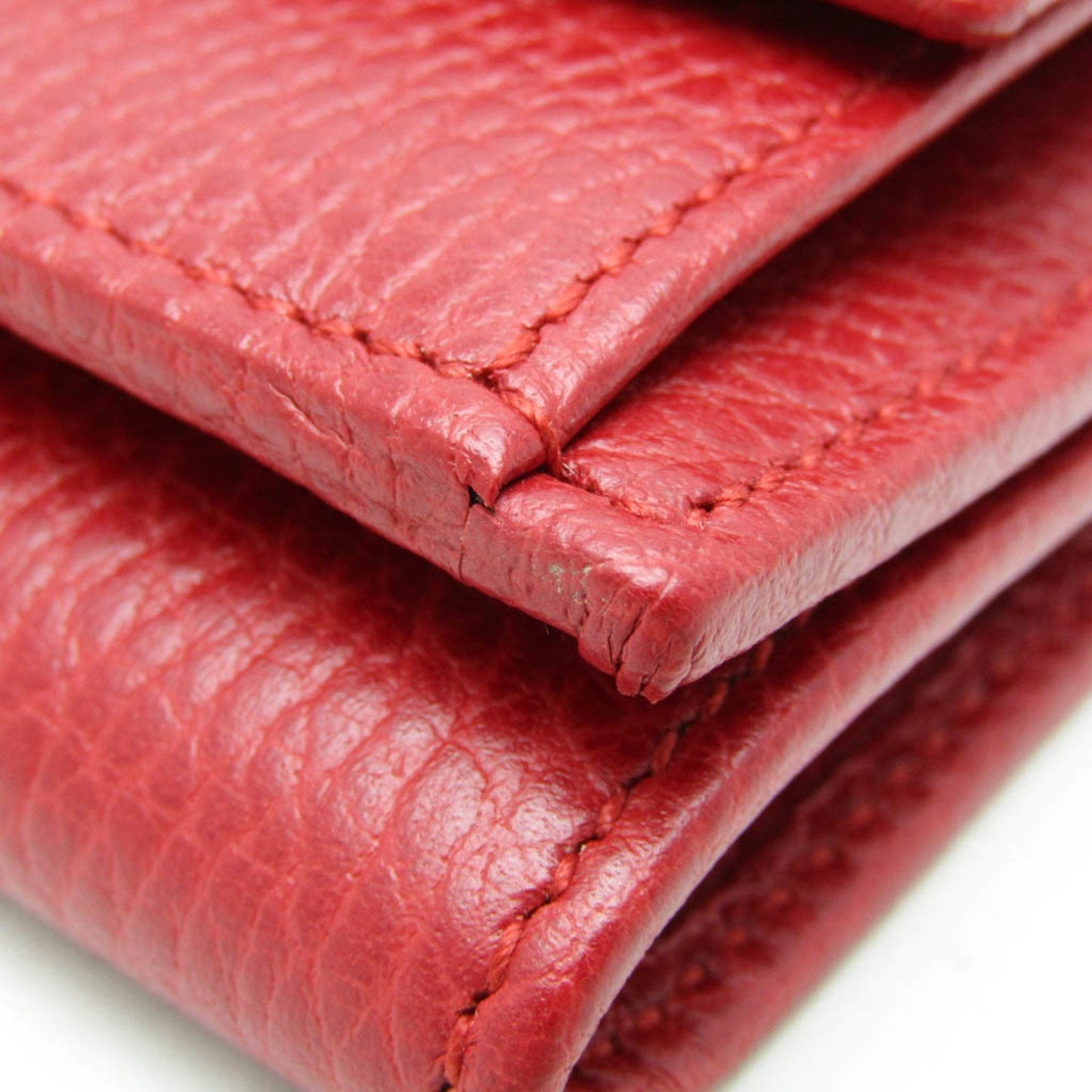 Gucci Red Color Leather Wallet (Tri-Fold) ( )