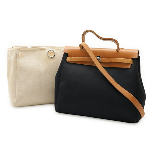 Hermes Light Brown Natural Toile H Toile Officier Handbag Shoulder Bag ( )
