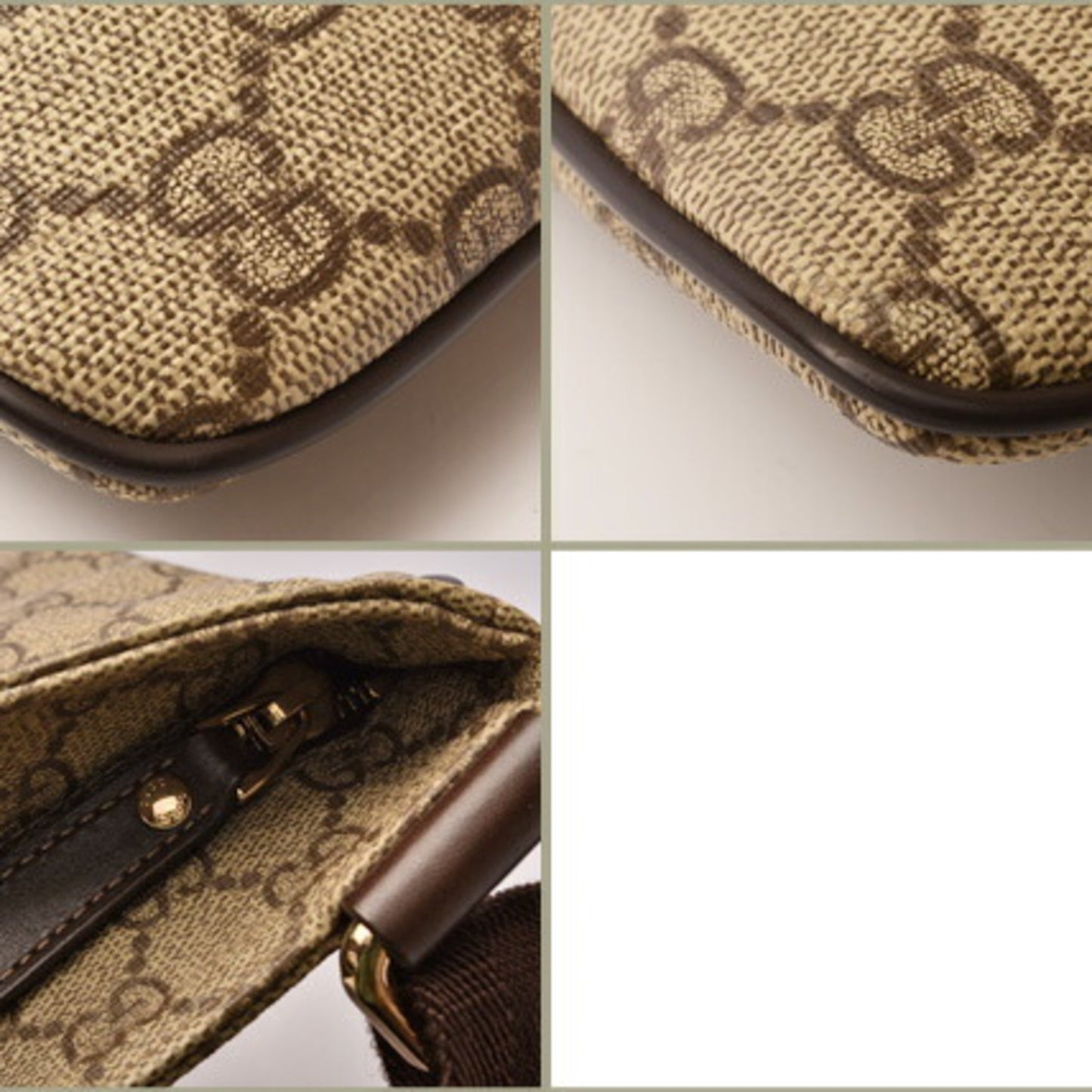 Gucci Beige Brown Gg Supreme Coated Canvas Messenger Bag Shoulder Bag ( )