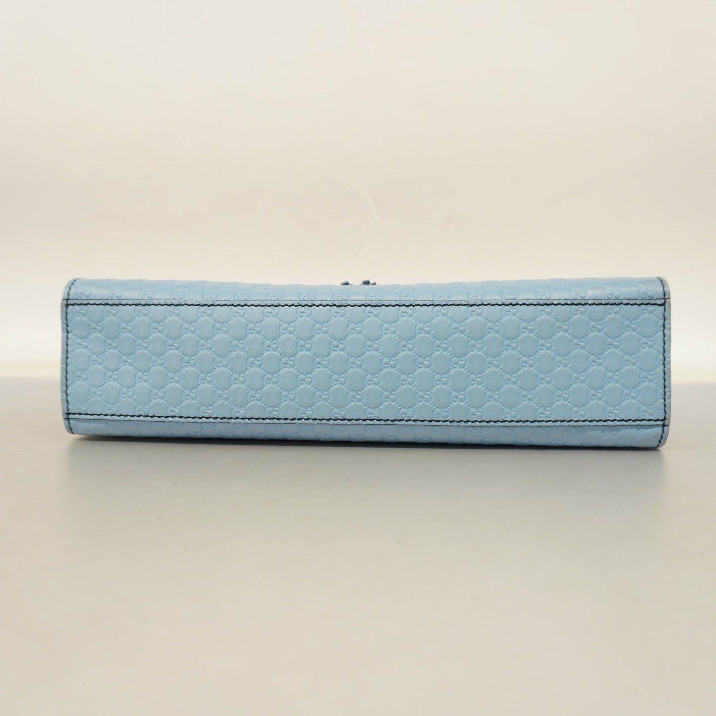 GUCCI Auth  Micro GG Emily 449635 Women's Leather Shoulder Bag Light Blue