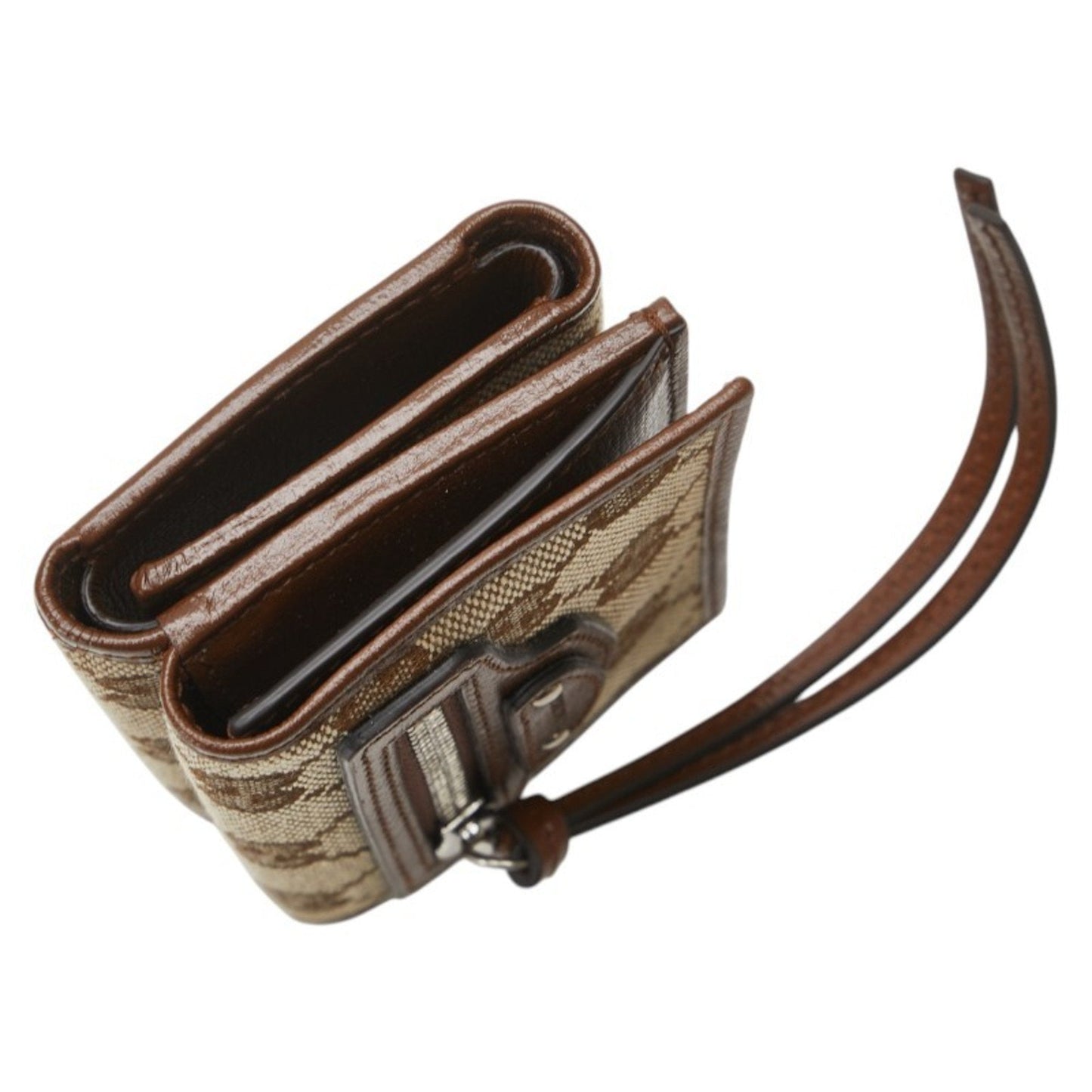 Gucci Brown Canvas Leather Wallet (Bi-Fold) ( )