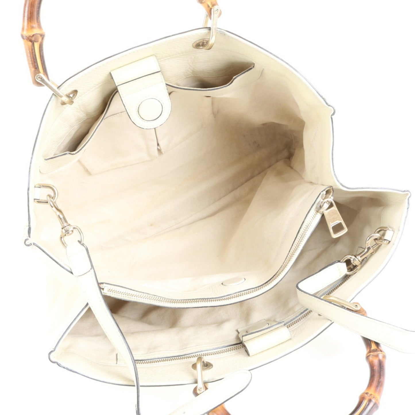 Gucci Ivory Leather Tote Bag ( )