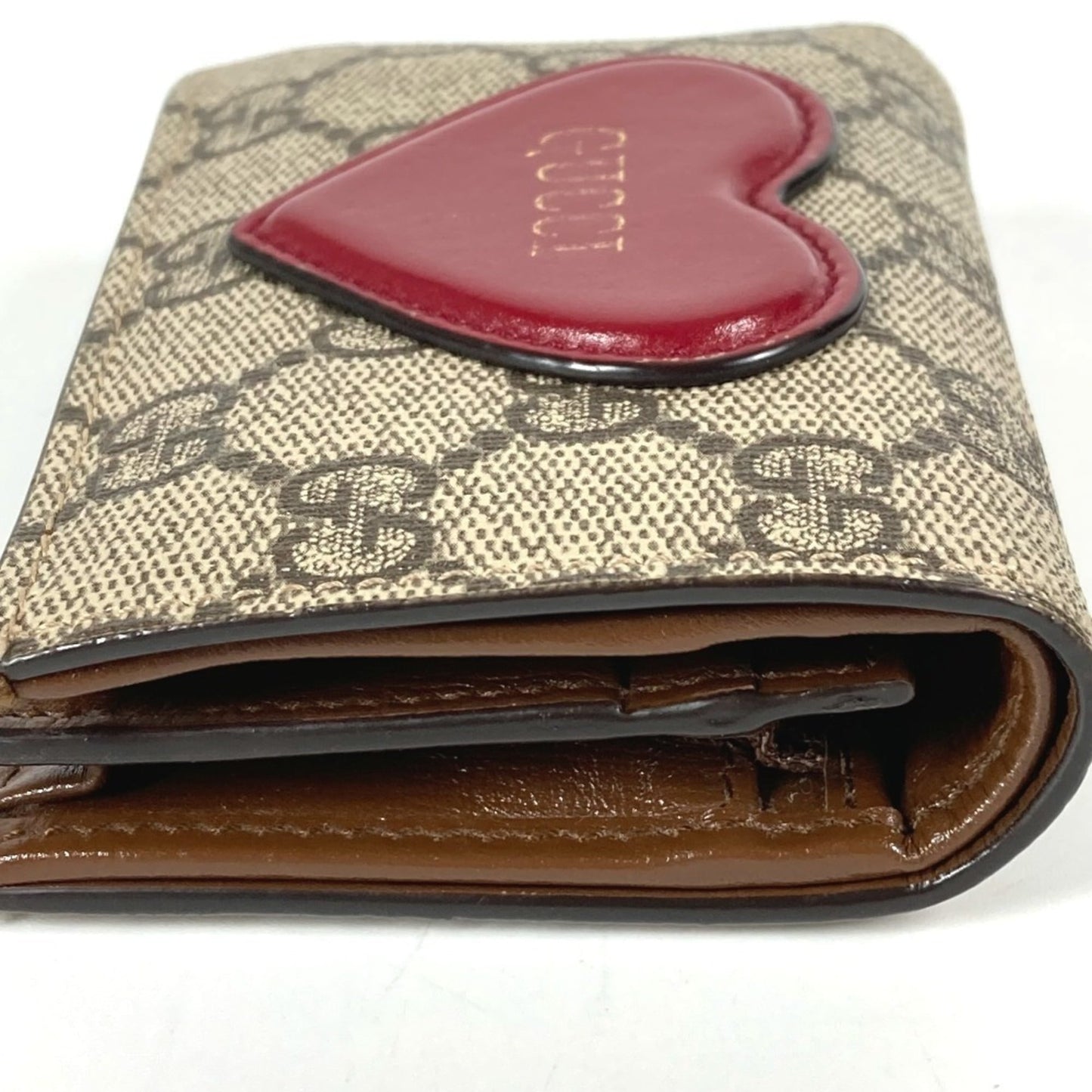 Gucci Gg Supreme Beige Red Color Gg Supreme Long Wallet (Bi-Fold) ( )