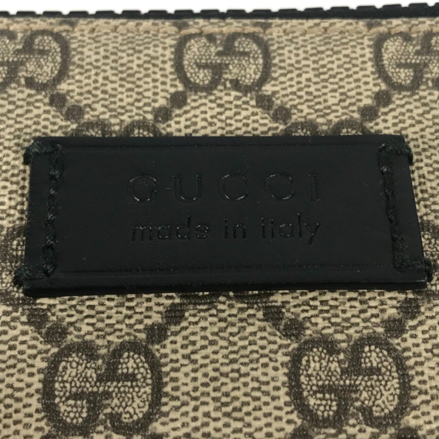 Gucci Beige Black Gg Supreme Leather Messenger Bag Shoulder Bag ( )