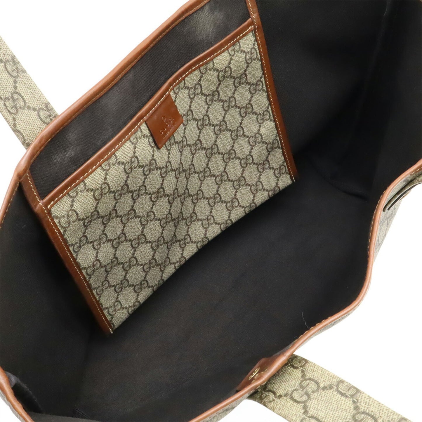 Gucci Beige Brown Gg Supreme Shoulder Bag Tote Bag ( )