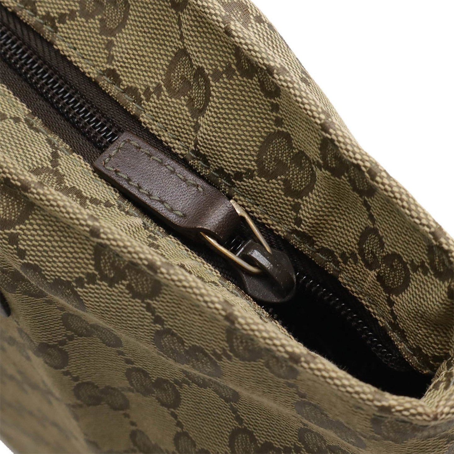 Gucci Gg Canvas Beige Dark Brown Green Khaki Gg Canvas Tote Bag ( )