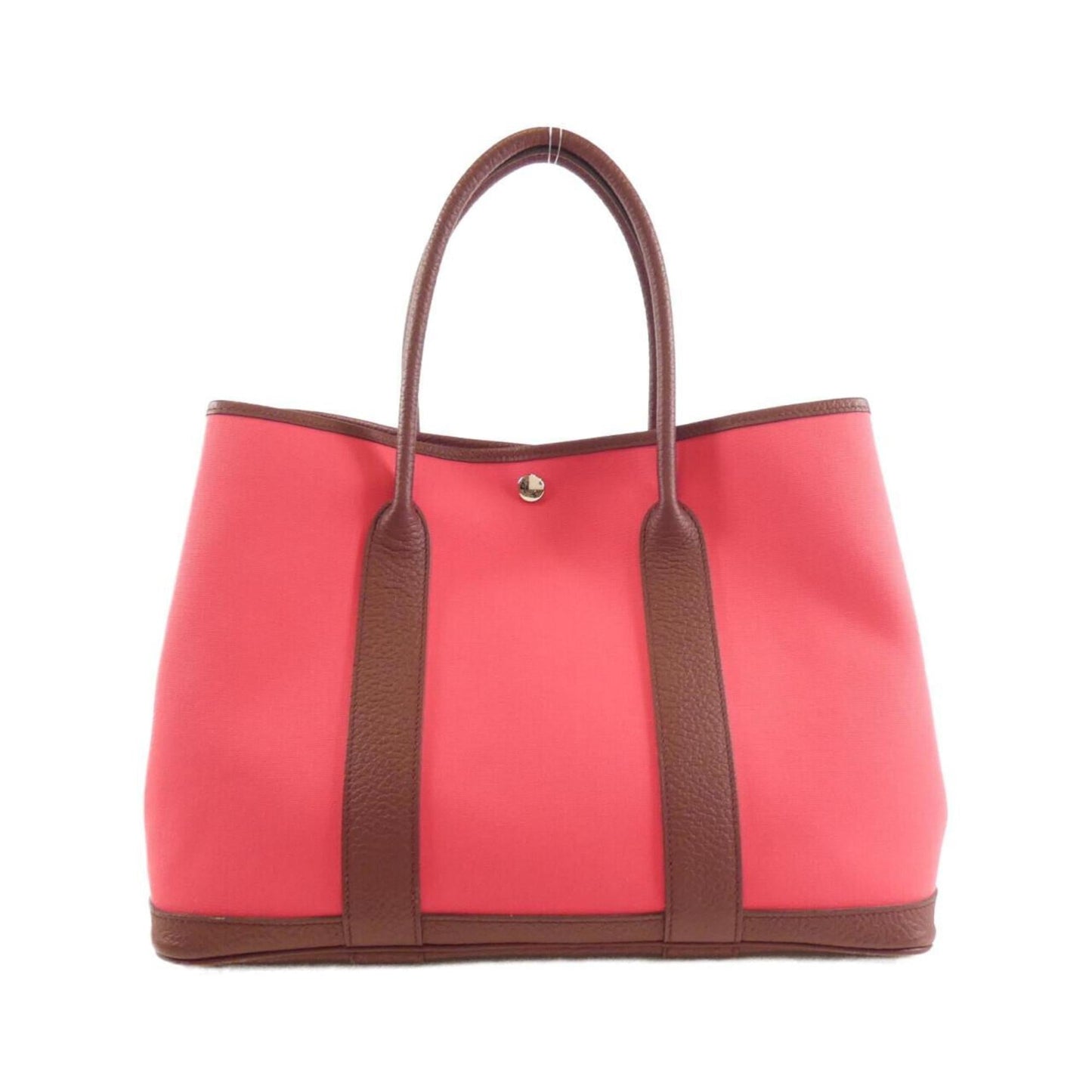 Hermes Bordeaux Pink Toile Officier Country Leather Handbag ( )