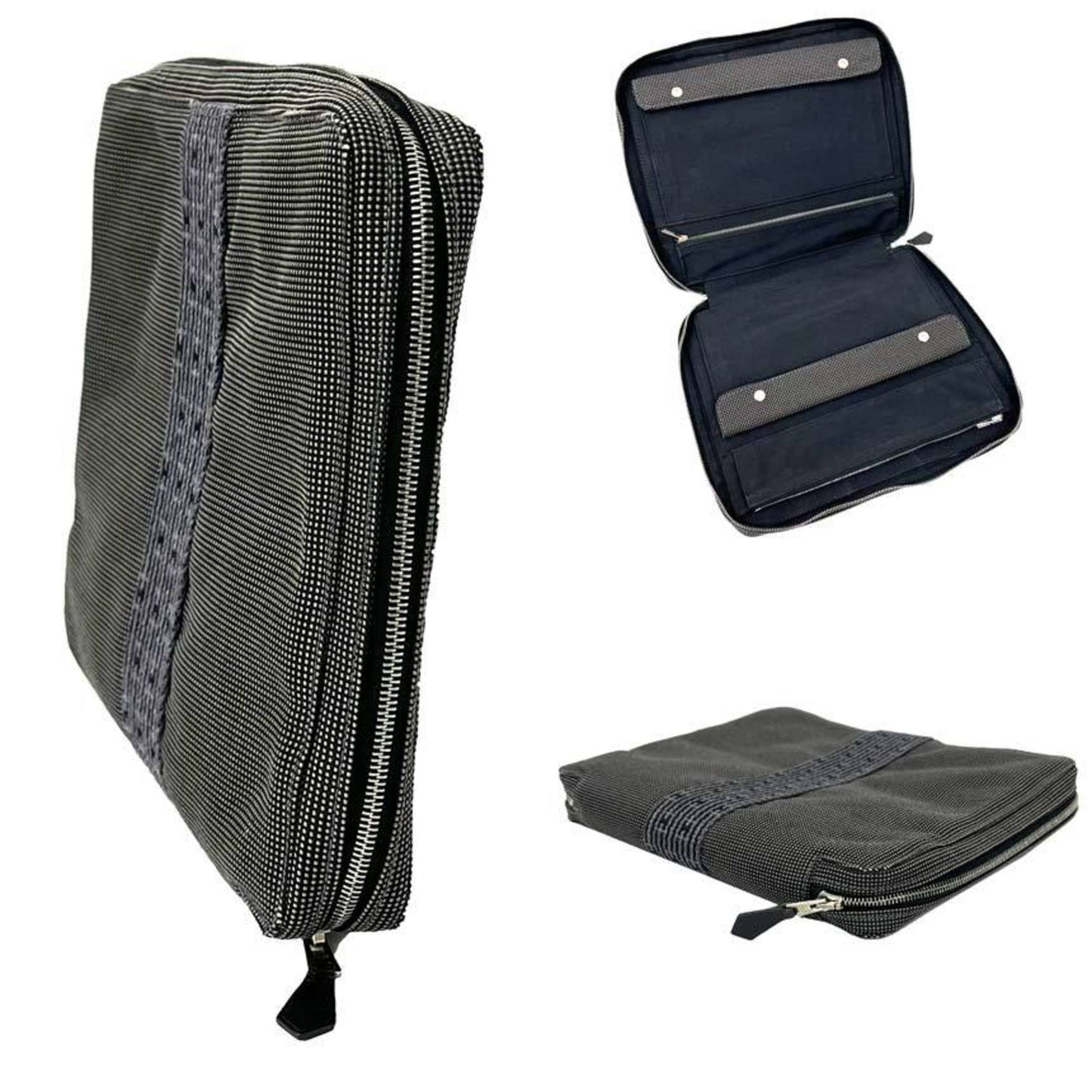 Hermes Gray Nylon Canvas Pouch ( )
