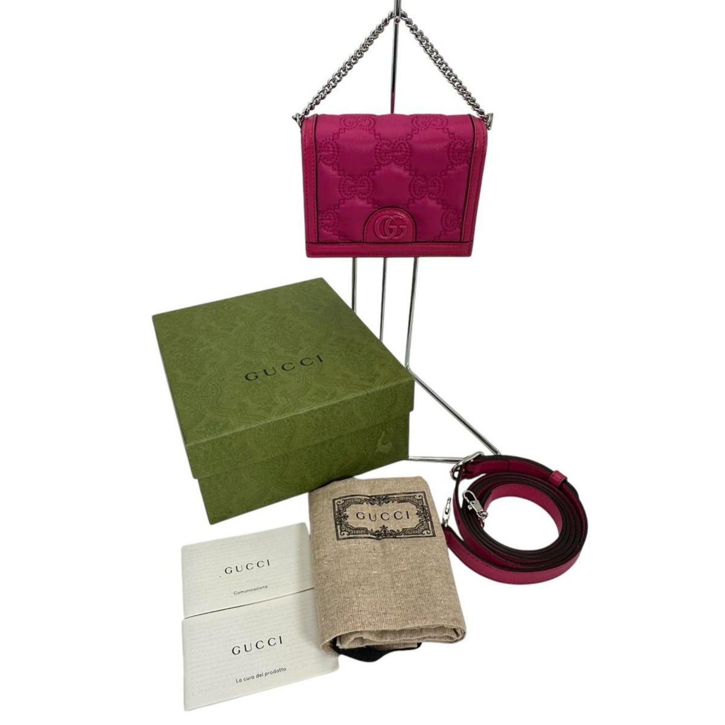 Gucci Pink Nylon Leather Handbag ( )