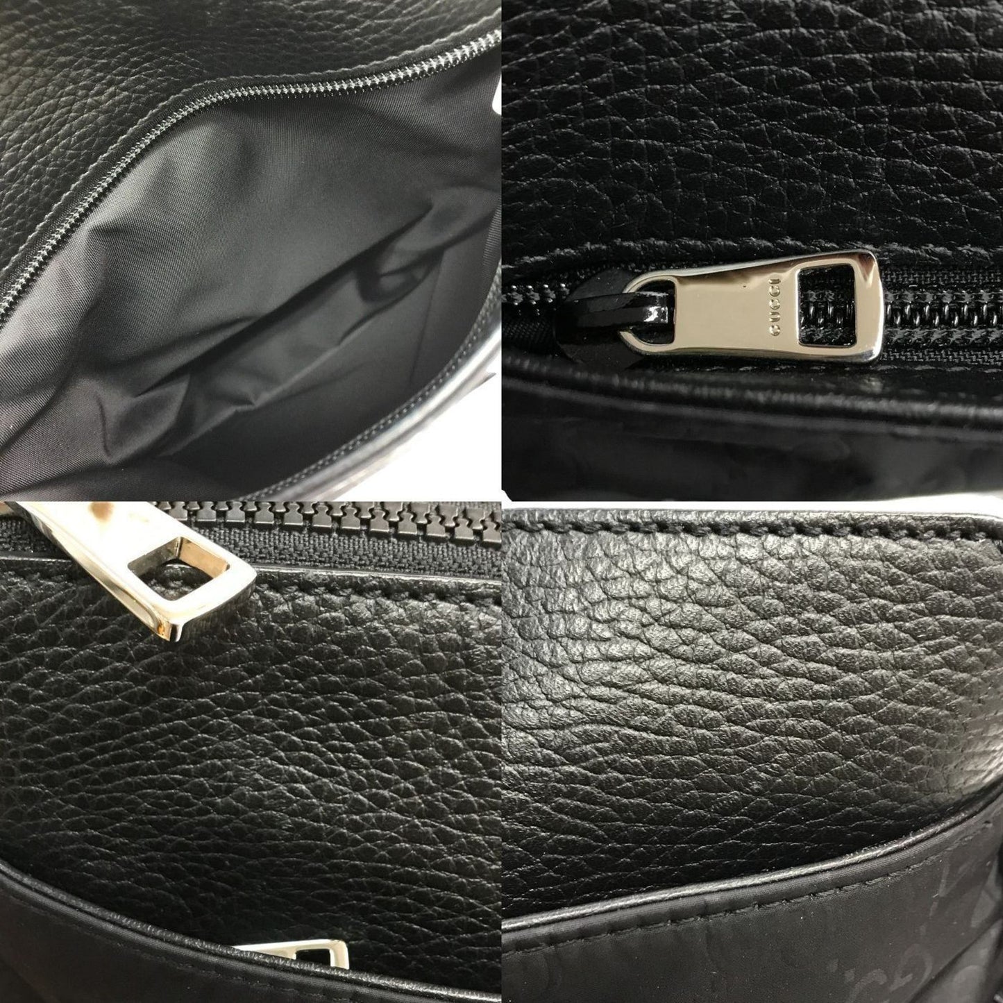 Gucci Black Nylon Leather Shoulder Bag ( )