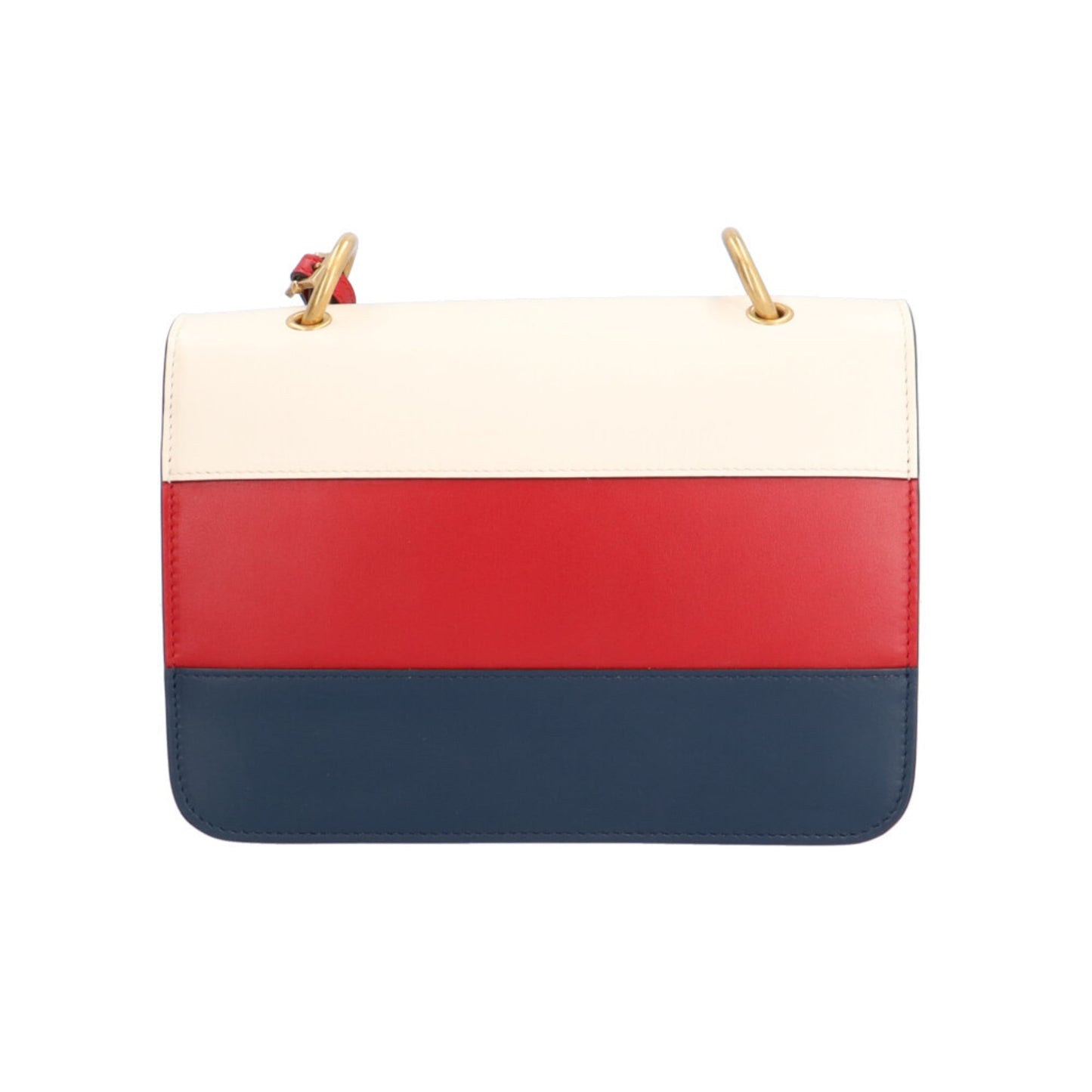 Gucci Navy Red Color White Leather Shoulder Bag ( )