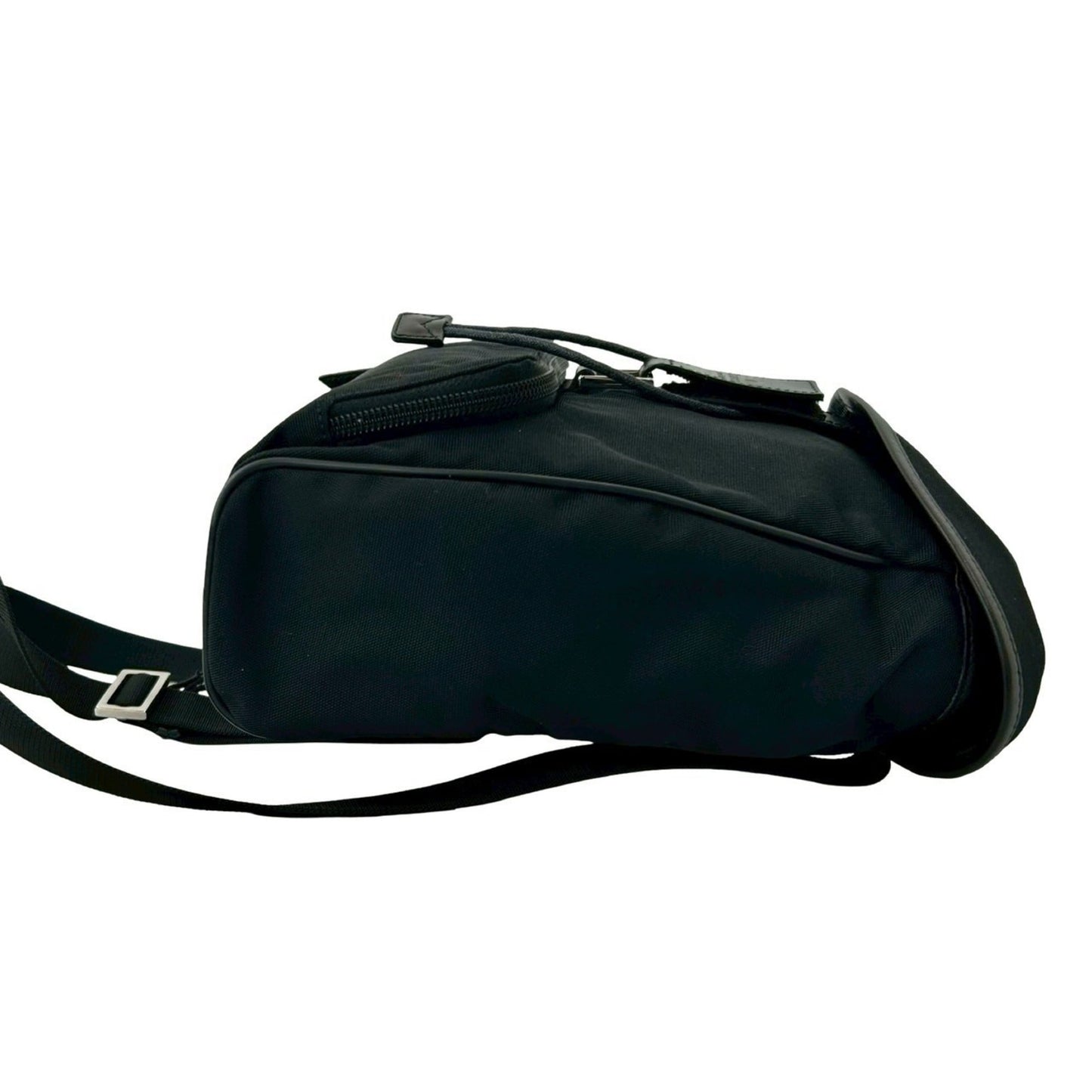 Gucci Black Nylon Leather Backpack ( )