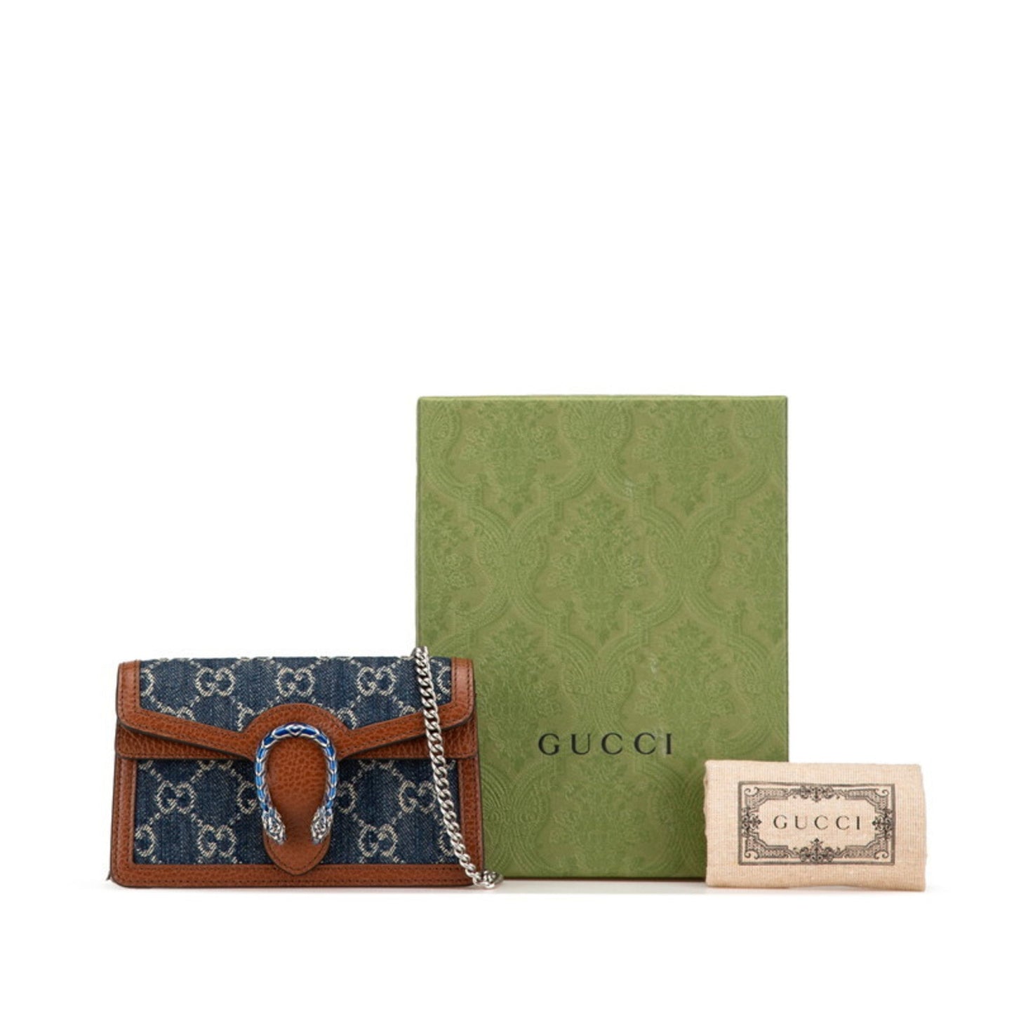 Gucci Brown Denim Leather Shoulder Bag ( )