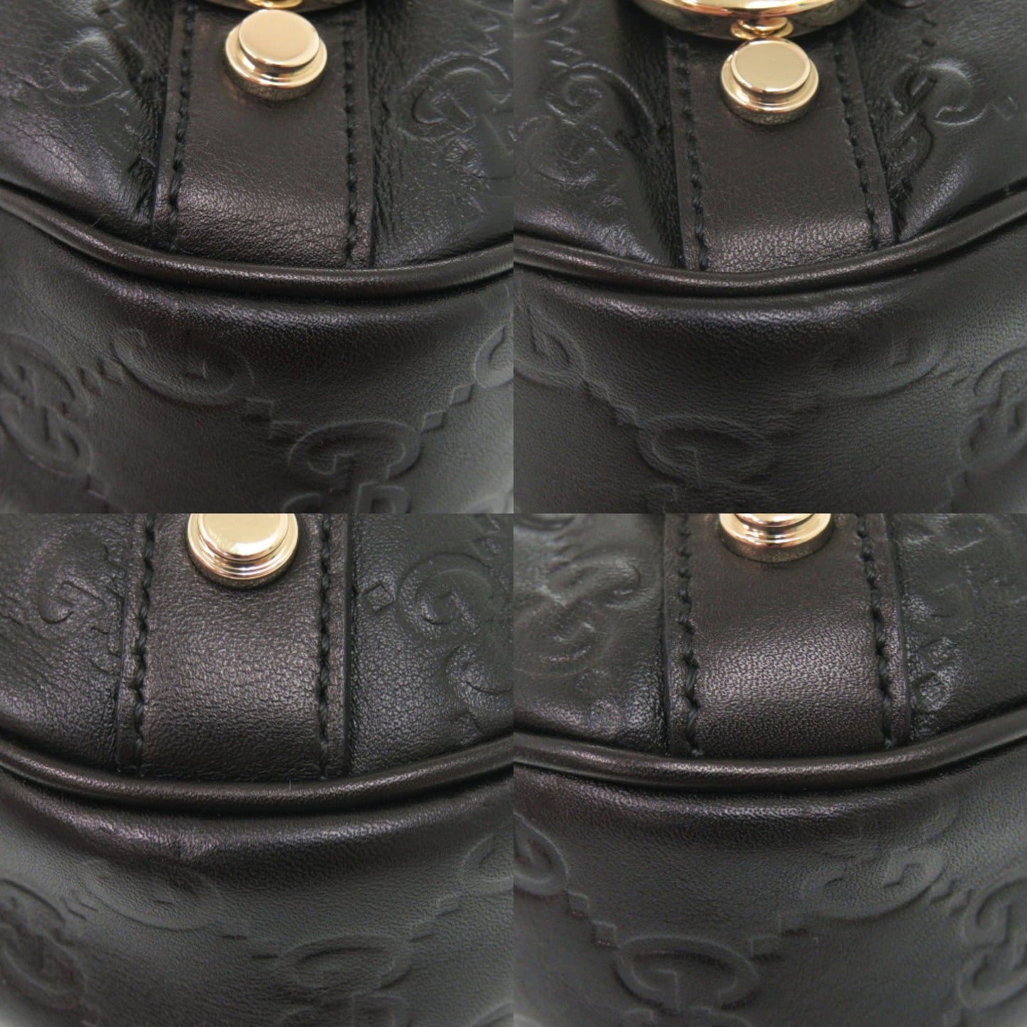 Gucci Black Leather Handbag Shoulder Bag ( )