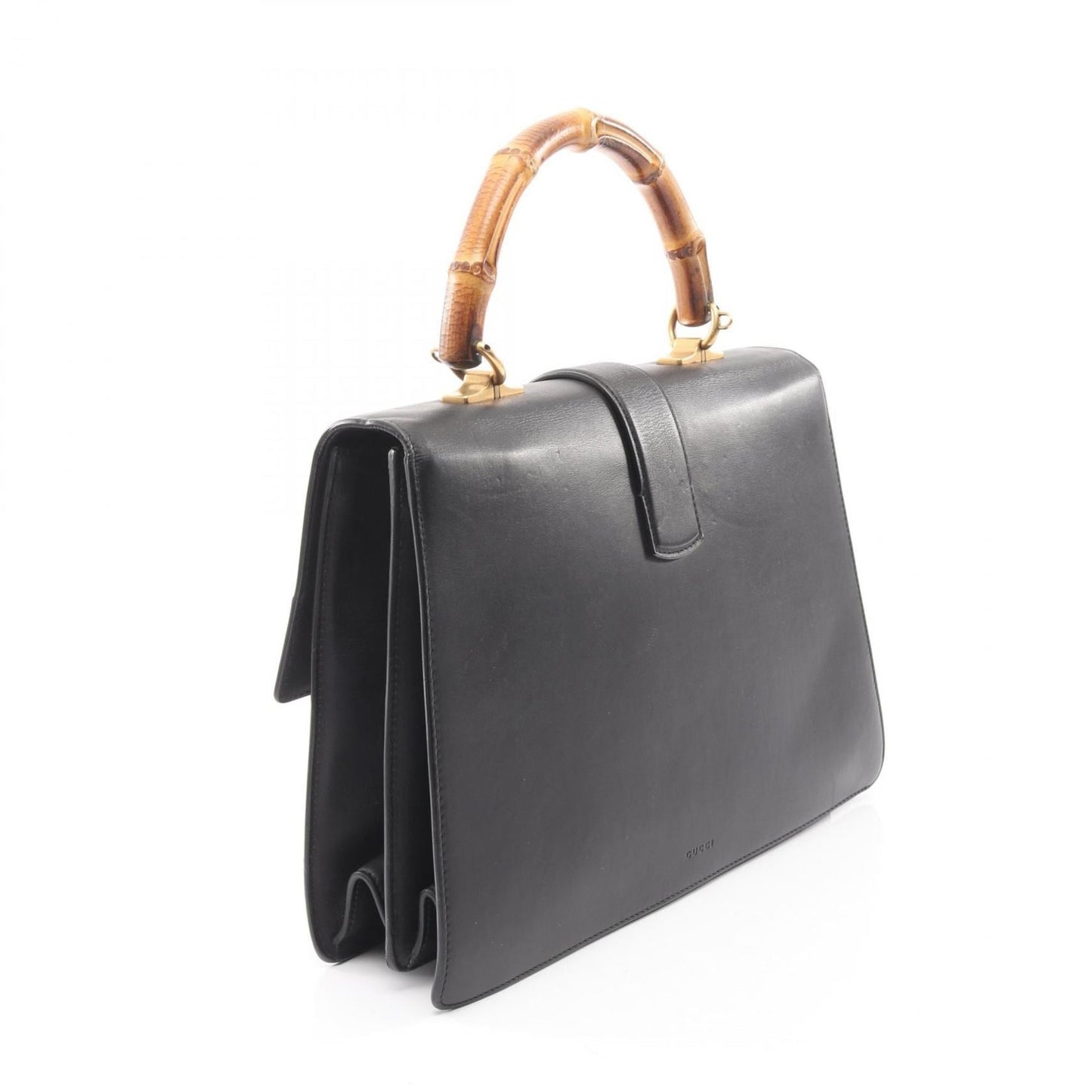 Gucci Black Green Red Color Leather Handbag ( )