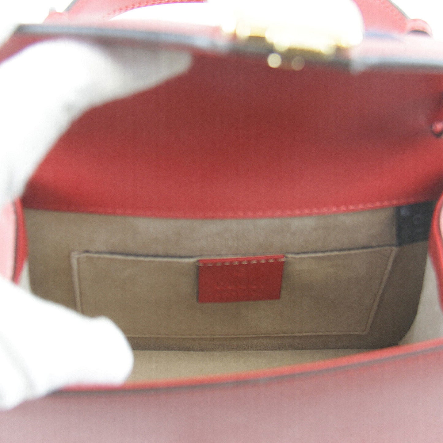 Gucci Red Color Leather Shoulder Bag ( )