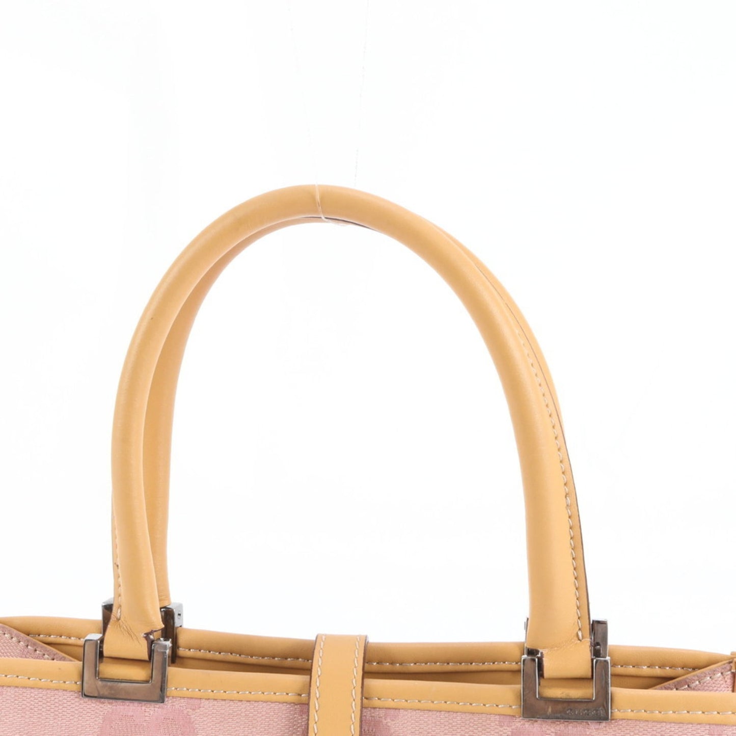 Gucci Pink Leather Canvas Handbag ( )