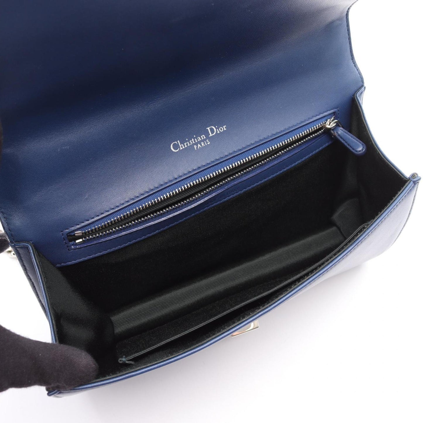 Christian Dior Blue Leather Shoulder Bag ()