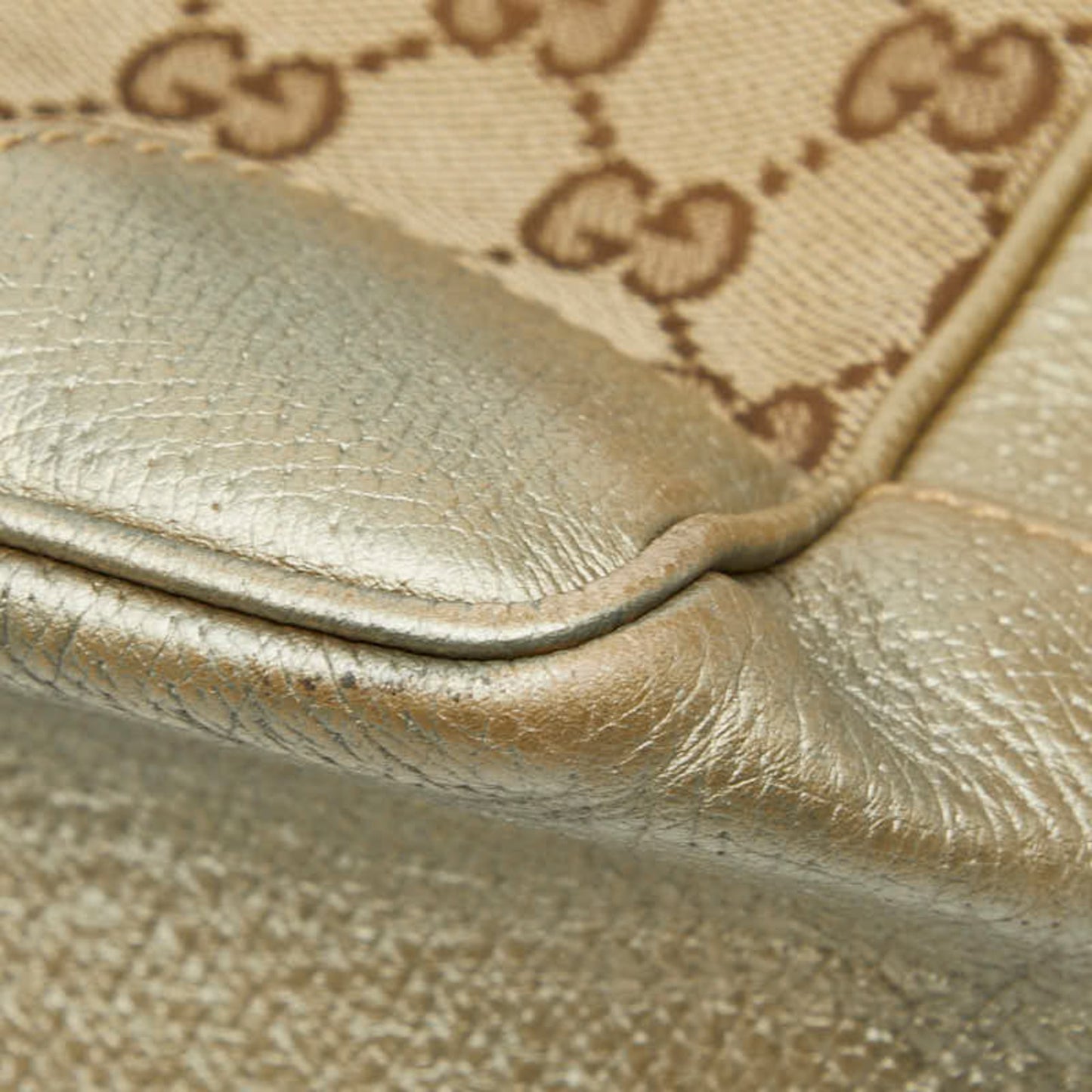 Gucci Gg Canvas Beige Gold Gg Canvas Leather Handbag Shoulder Bag ( )