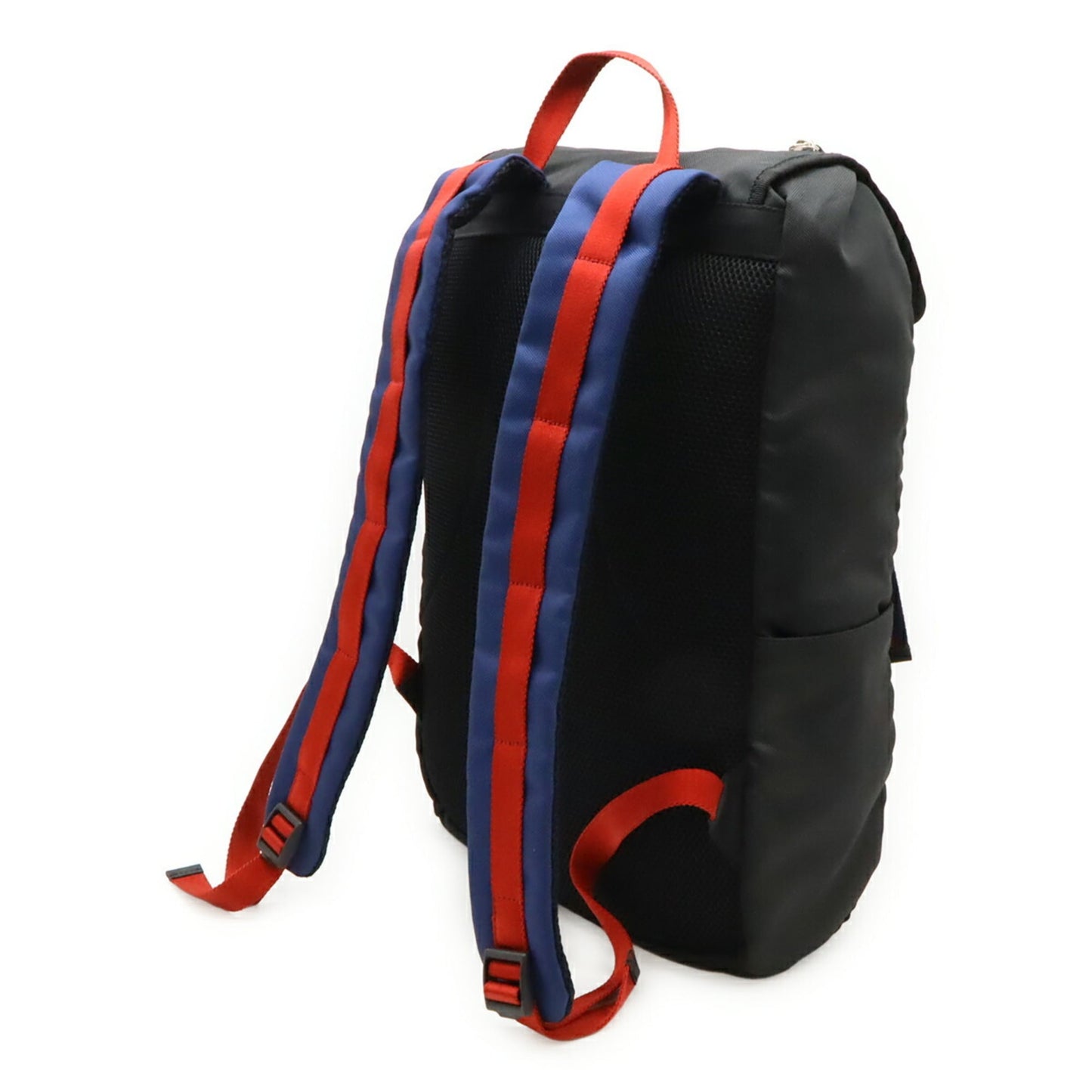 Gucci Black Green Navy Red Color Canvas Leather Backpack ( )