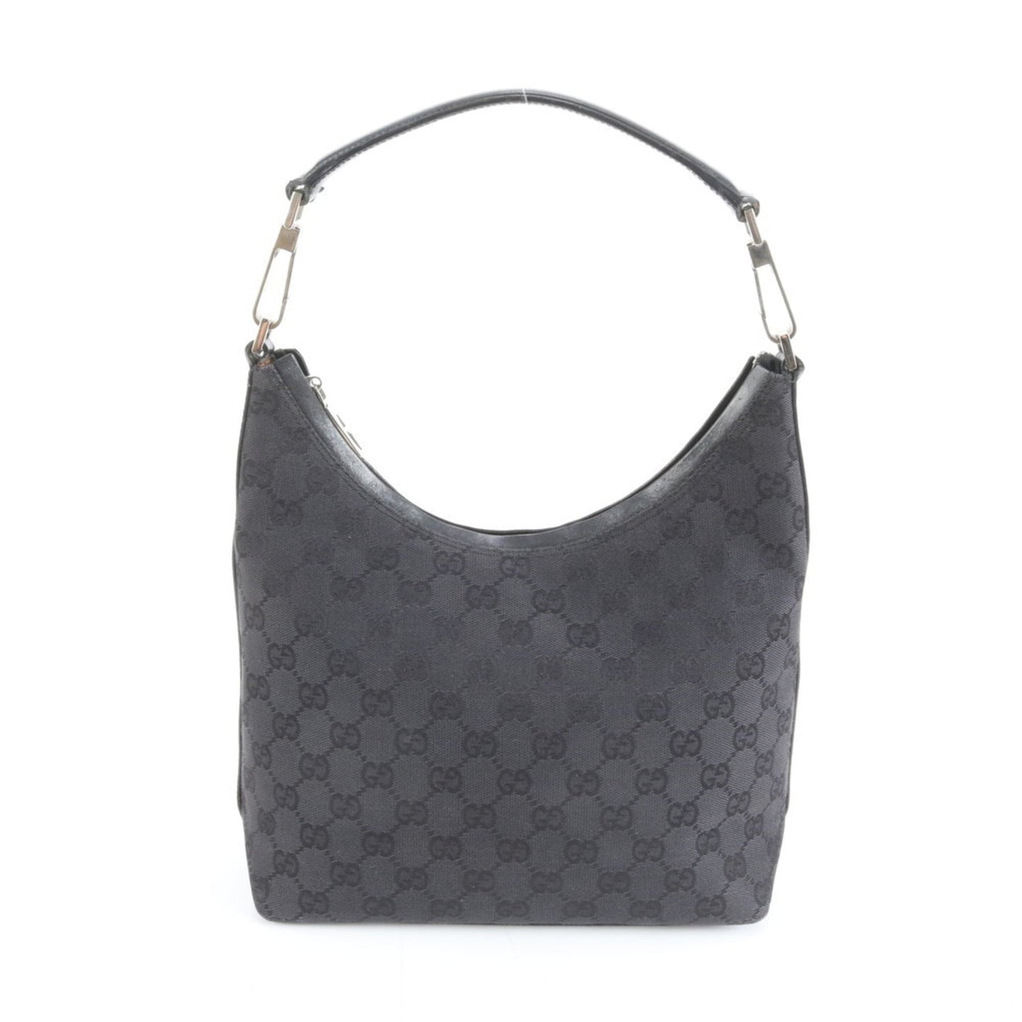 Gucci Black Leather Canvas Shoulder Bag ( )