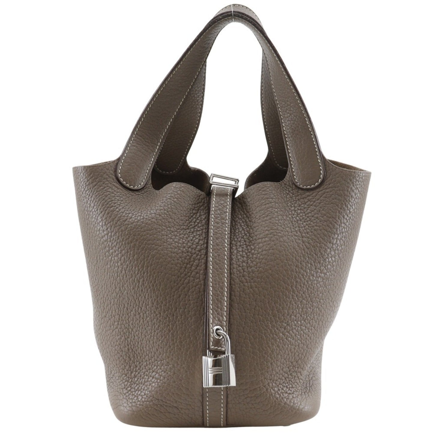 Hermes Picotin Etoupe Gray Taurillon Clemence Leather Handbag ( )