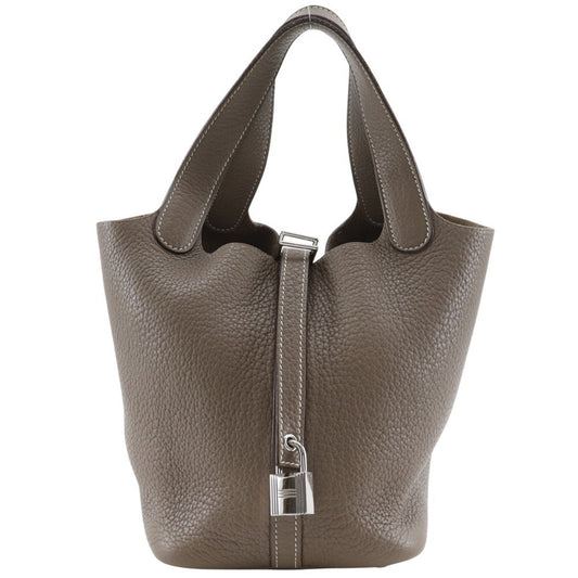 Hermes Picotin Etoupe Gray Taurillon Clemence Leather Handbag ( )