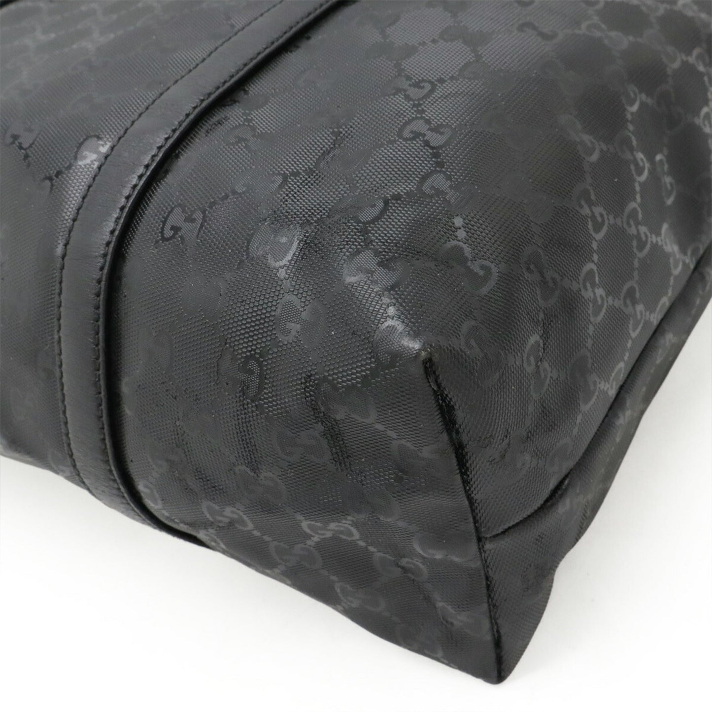 Gucci Black Pvc Leather Shoulder Bag Tote Bag ( )
