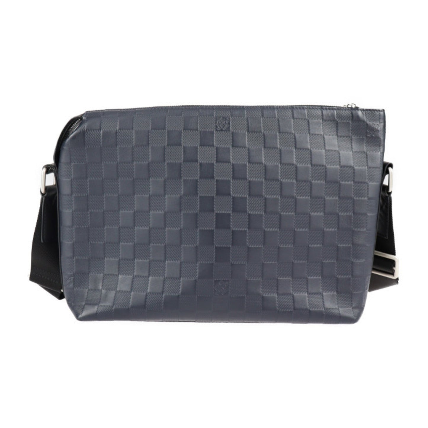 LOUIS VUITTON Discovery Messenger PM Shoulder Bag N42416 Damier Infini Leather Astral Navy Black Silver Hardware Vuitton